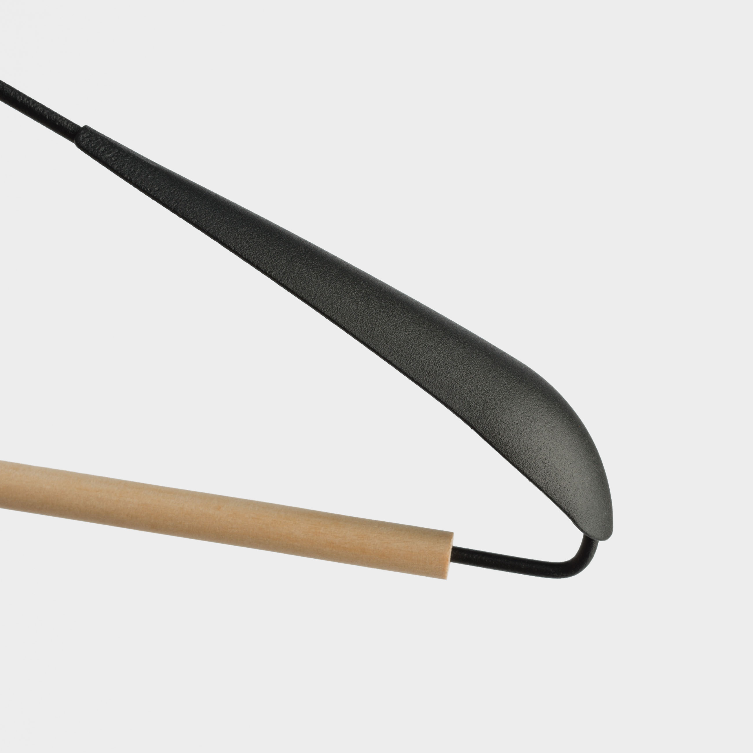 Coat hanger, 44 cm, for jackets and outerwear, metal / wood, black, Attic, image-3