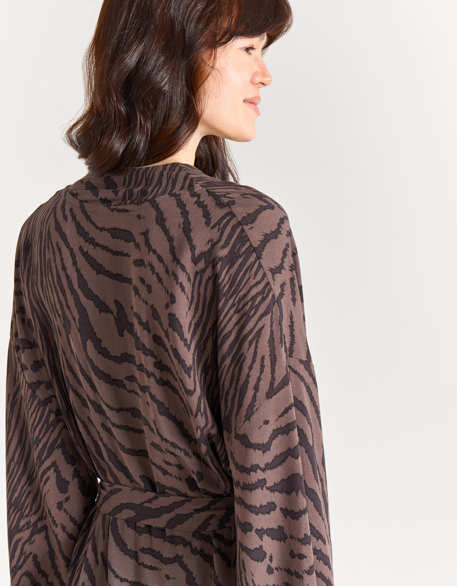 Women's kimono, homewear, size L, viscose, black and white, Zefina, image-6