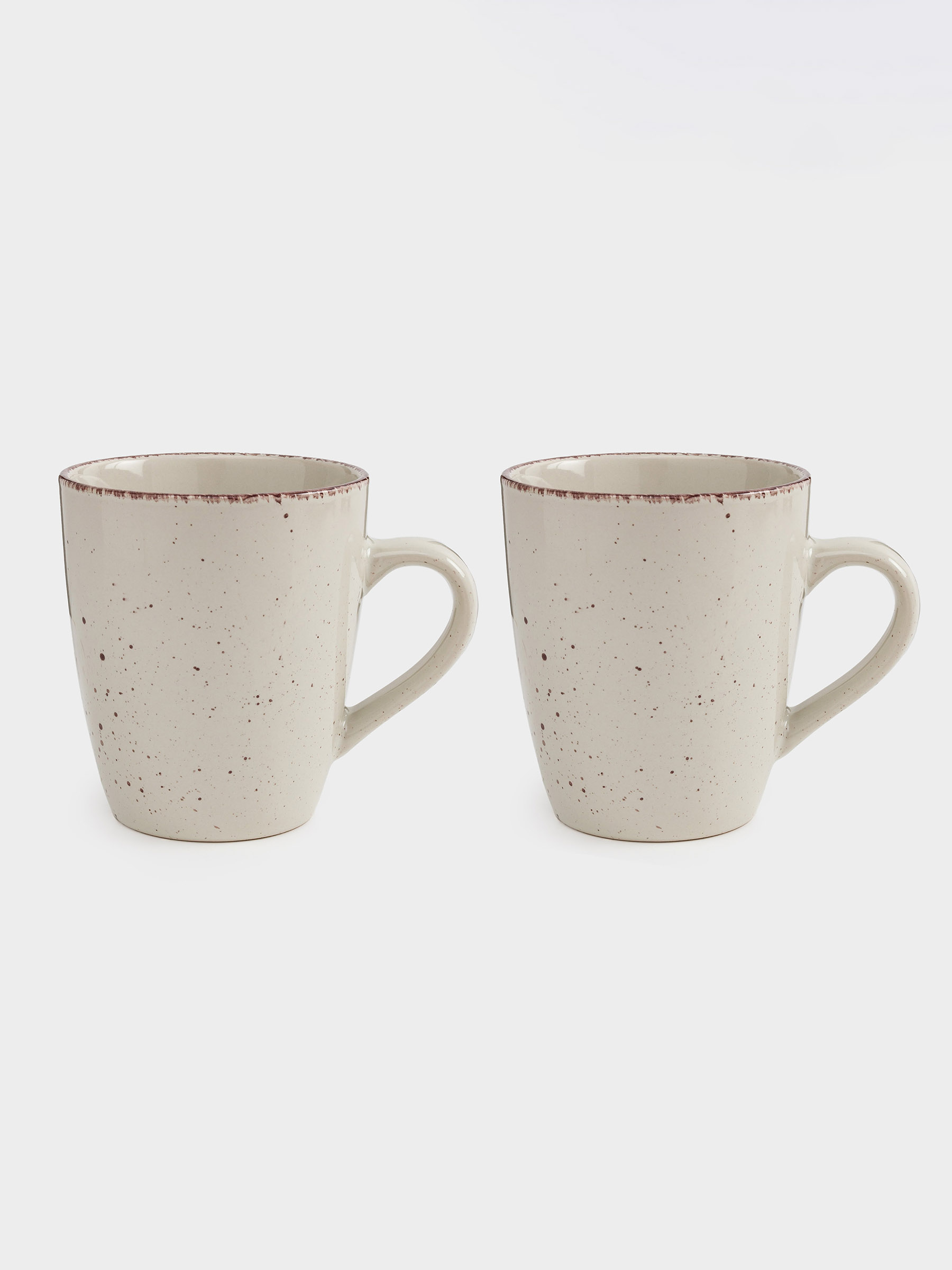 Mug, 400 ml, 2 pcs, ceramic, beige, speckled, Speckled, image-3