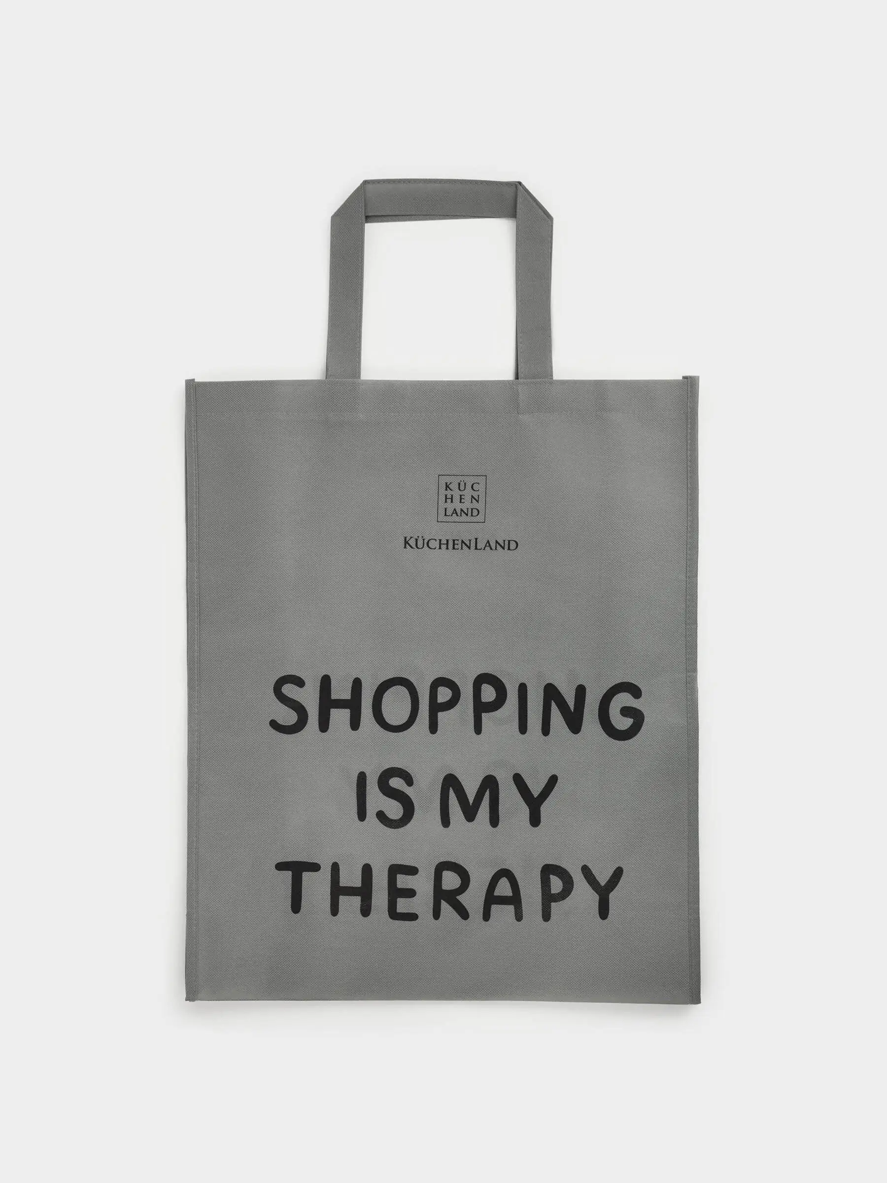 Shopping bag, 34x30 cm, polypropylene, grey, Design, Shopping font