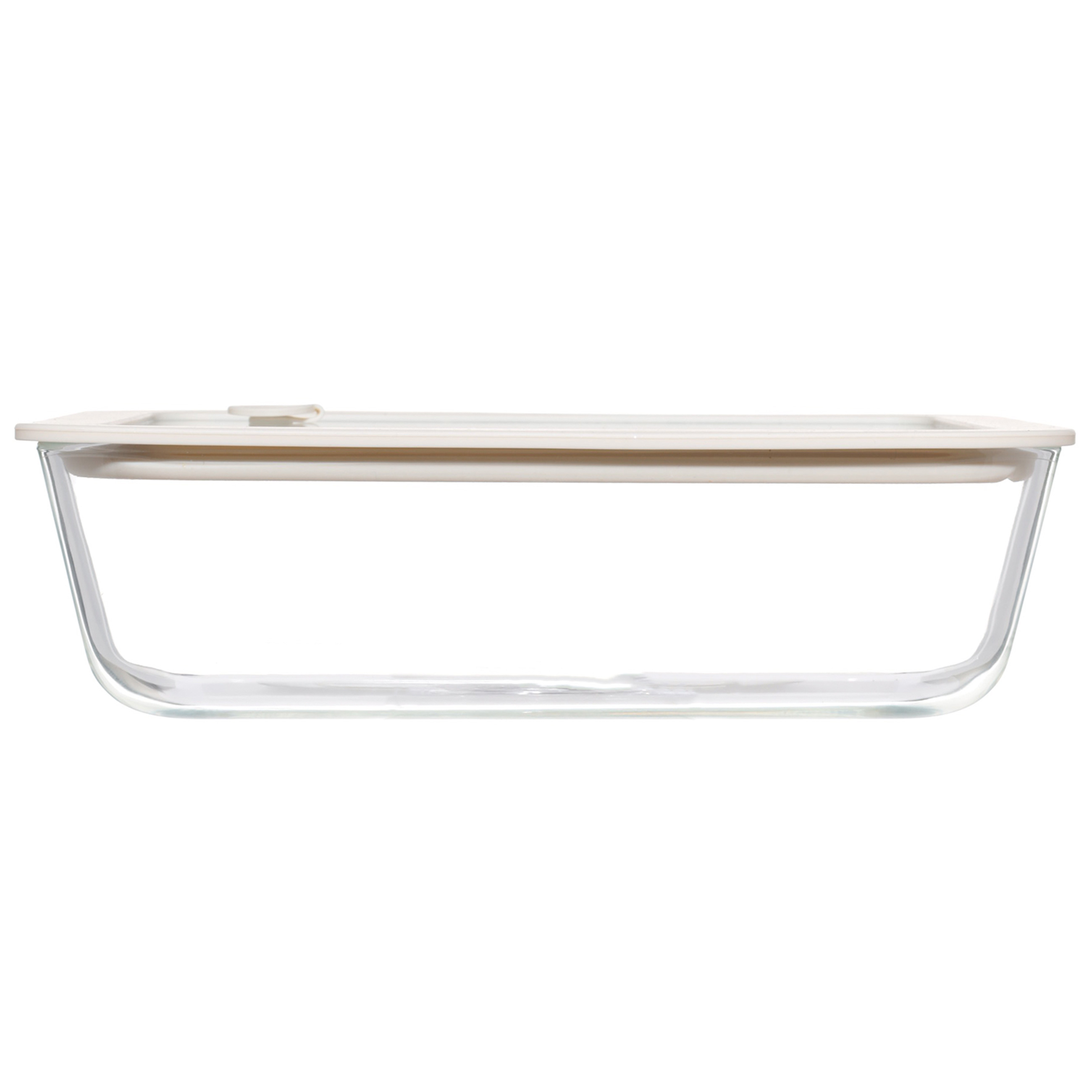 Container, 1,4 l, with valve, glass T / silicone, rectangular, beige, Verre