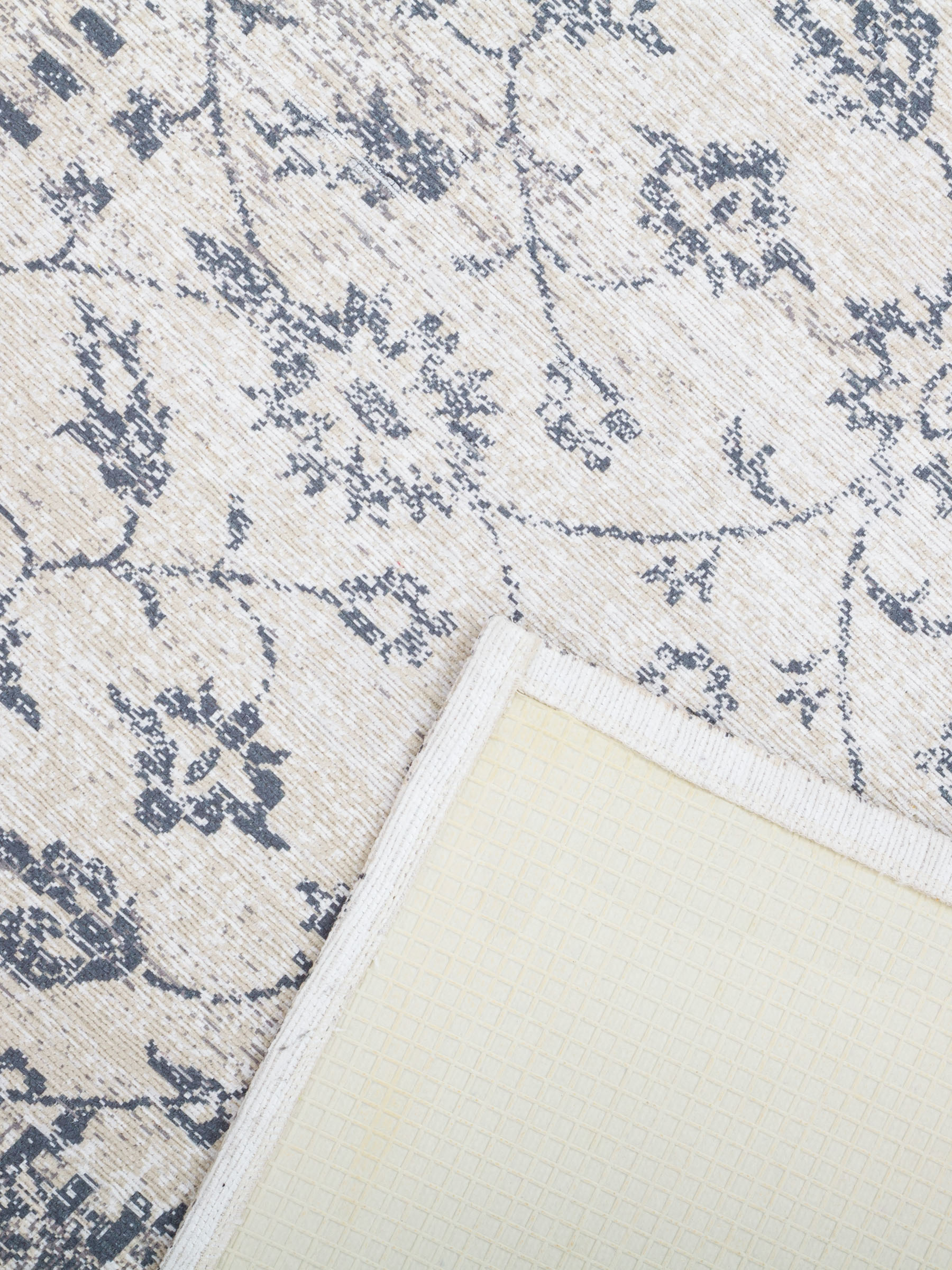 Rug, 150x210 cm, chenille / cotton, beige-brown, Patchwork print, Cave, image-3