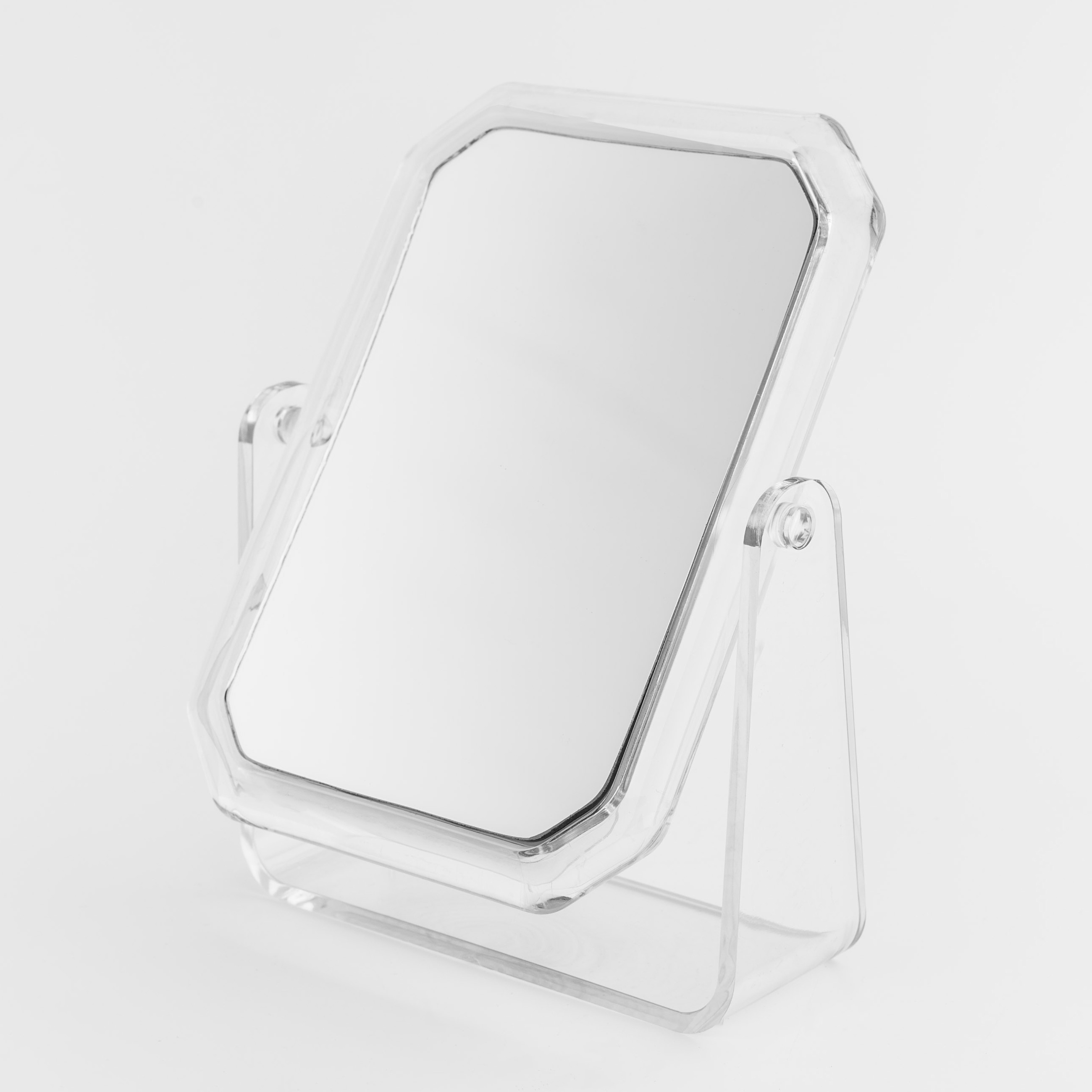Table mirror, 14 cm, double-sided, plastic, rectangular, image-2
