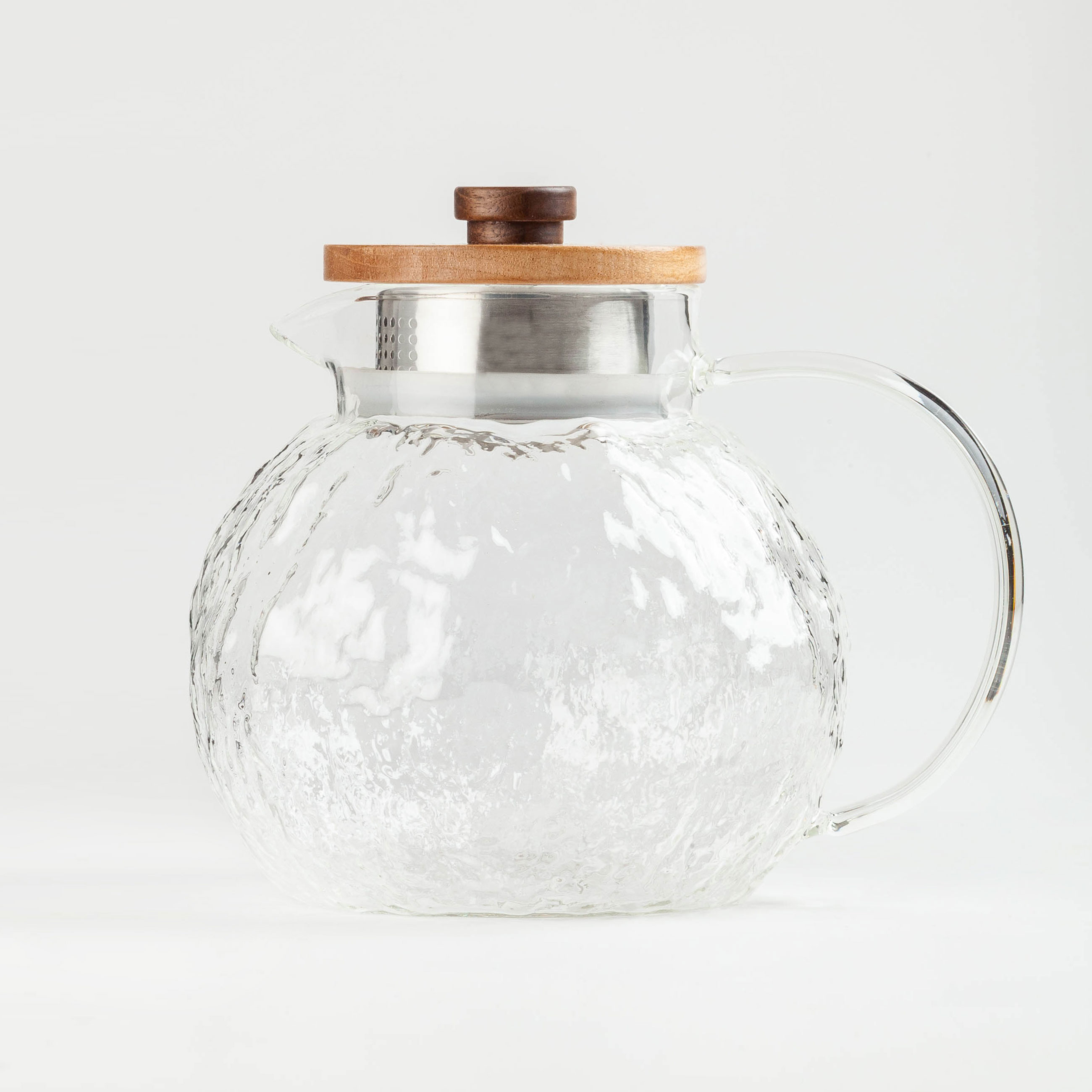 Jug, 1,4 l, with filter cap, Used glass / wood, Nautilus, image-0