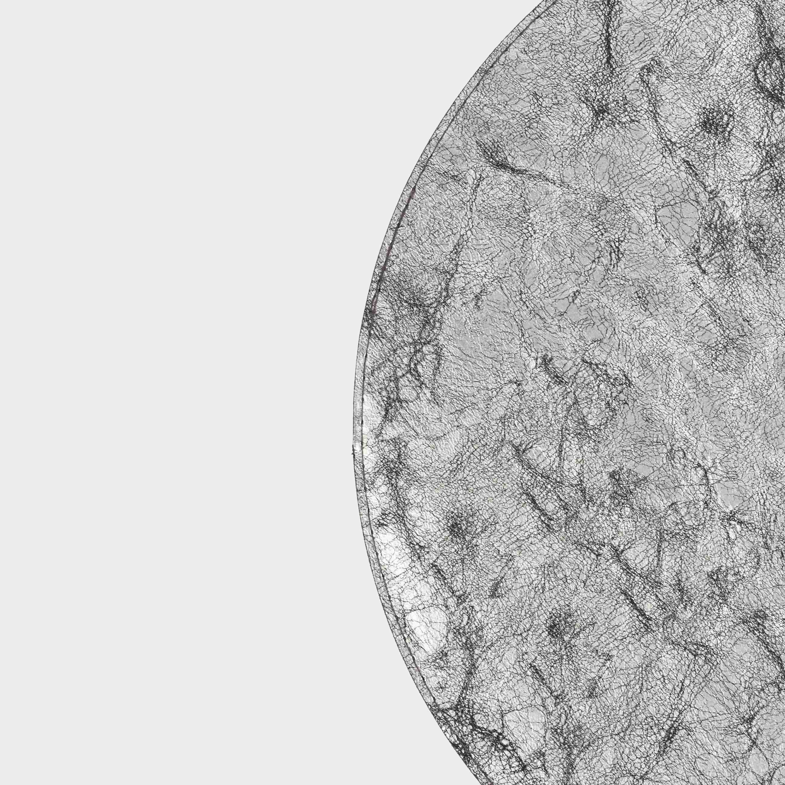 Placemat, 38 cm, double-sided, polyurethane, round, silver/brown, Rock