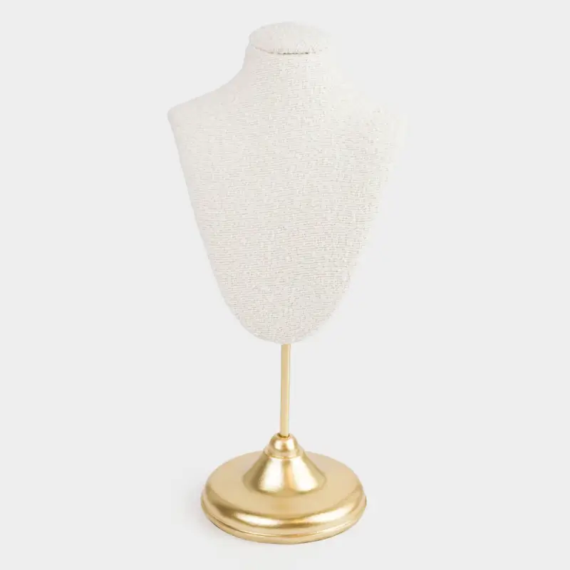 Jewelry holder, 29 cm, boucle/metal, milky gold, Boucle