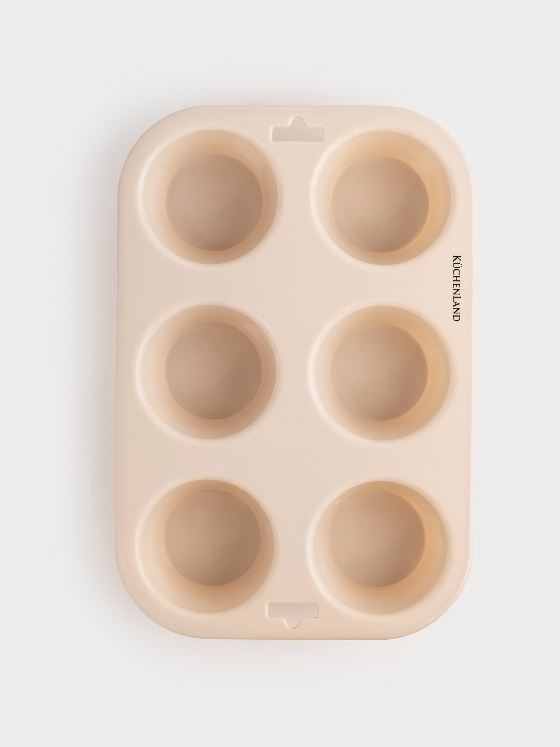Cupcake baking dish, 24x16 cm, 6 compartments, silicone, Beige, Bakery, image-4
