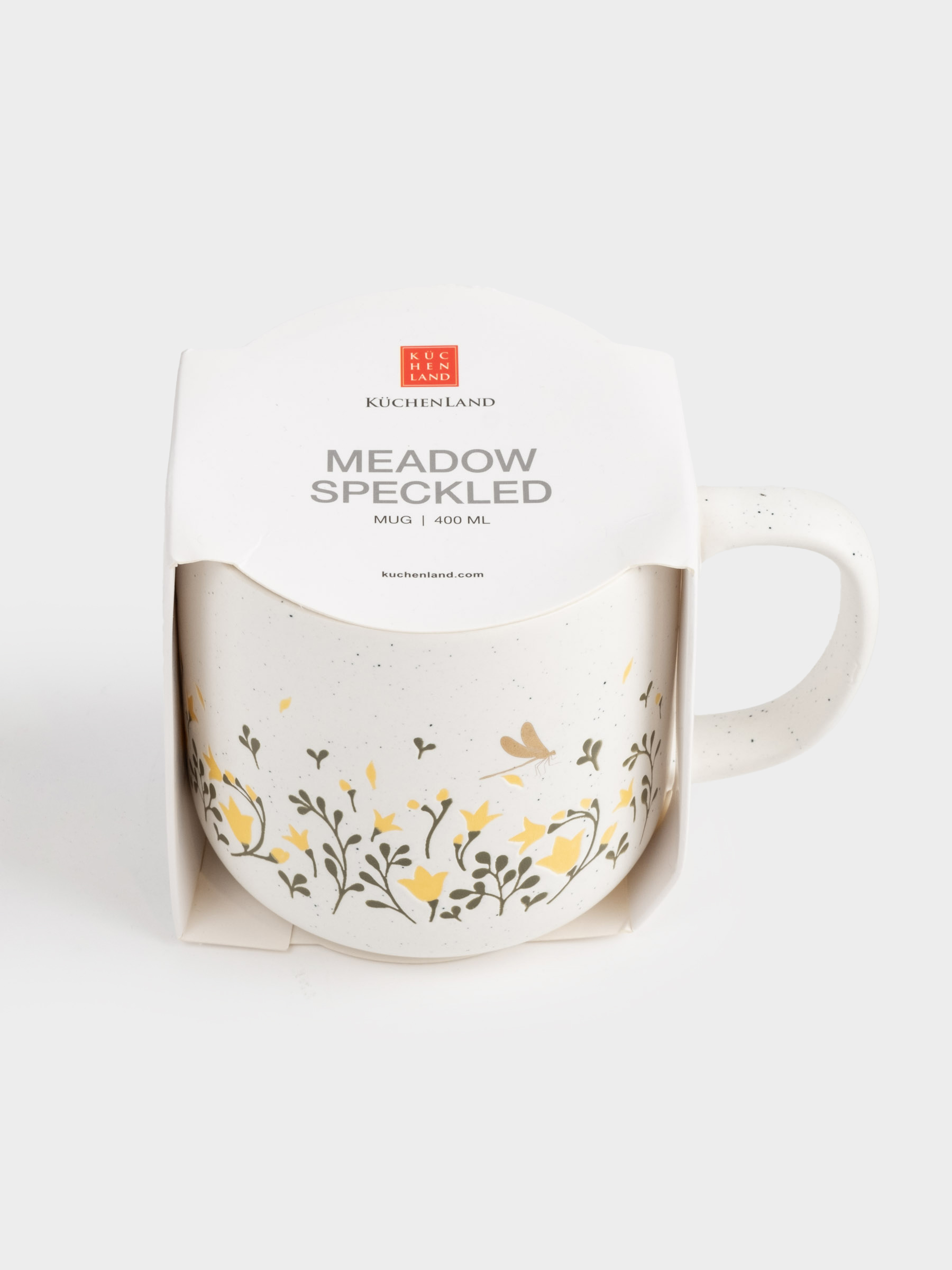 Mug, 400 ml, porcelain N, white, speckled, wildflowers, Meadow speckled, image-4
