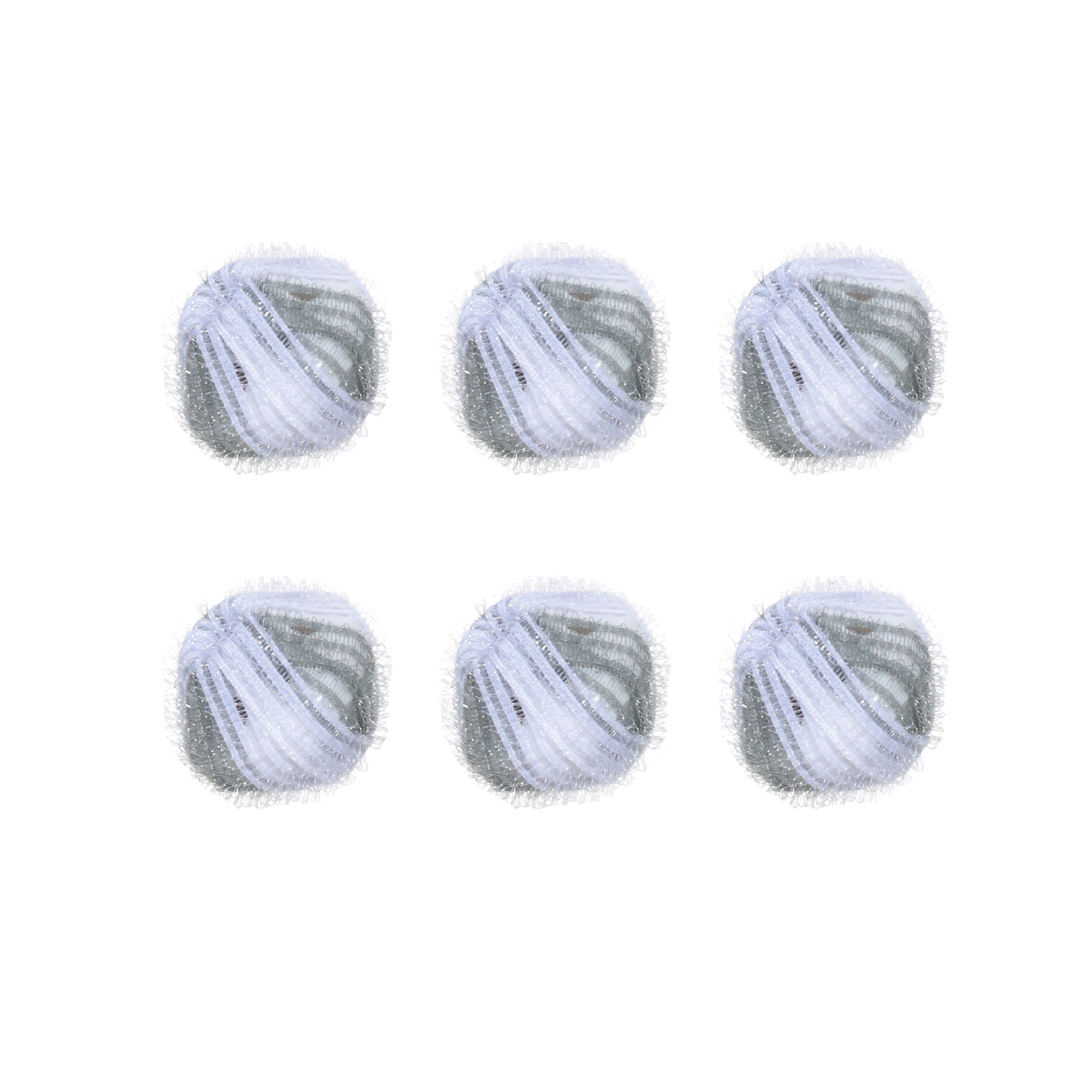 Washing ball, 3 cm, 6 pcs, with the effect of collecting wool, nylon, gray, Washing ball, image-0