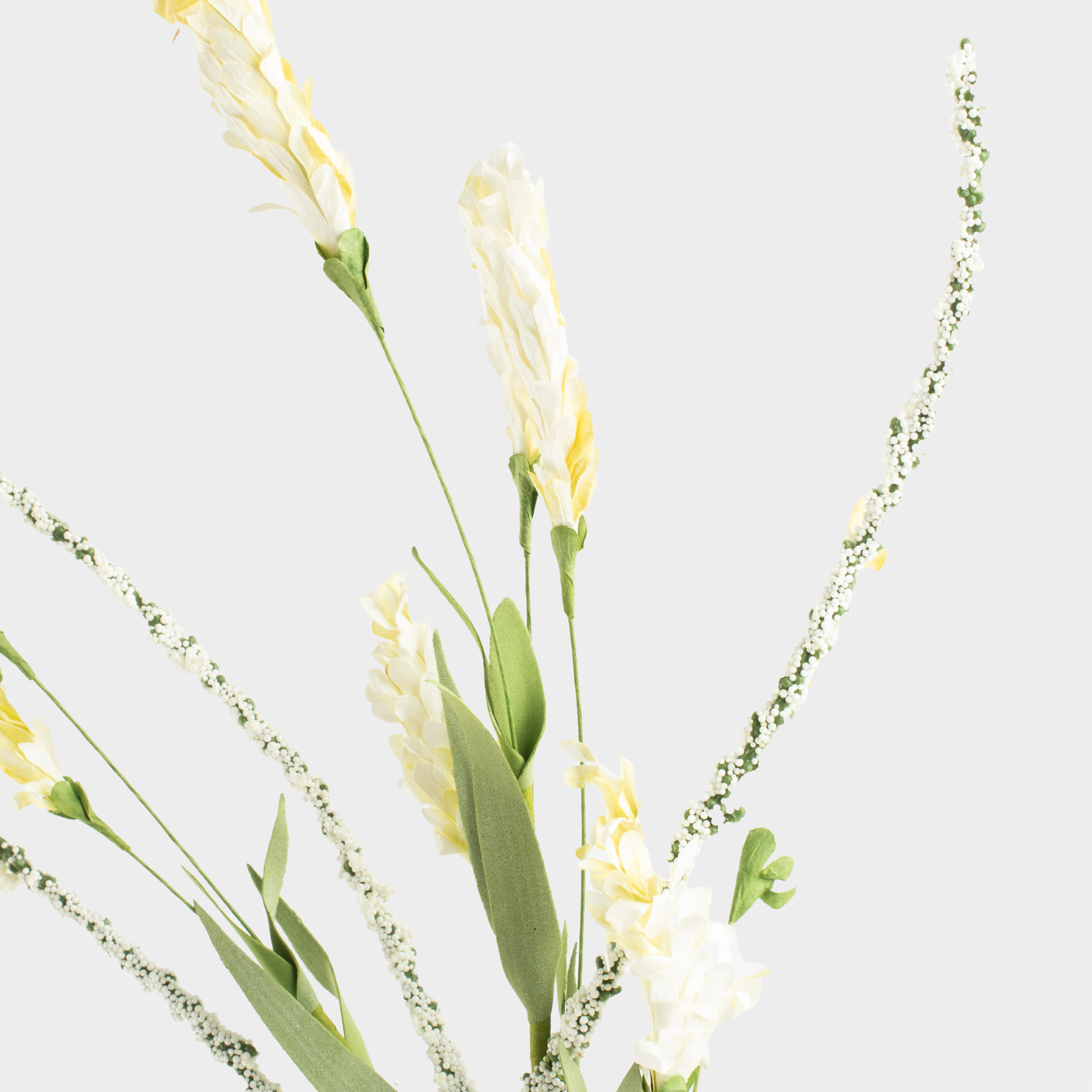 Decorative branch, 58 cm, paper / foam, White spikelets, Flower garden, image-4