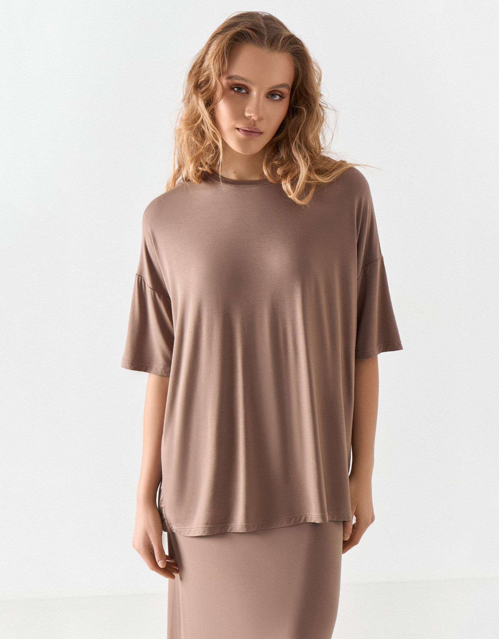 Women's T-shirt, size S, bamboo / elastane, green, Elodie, image-0