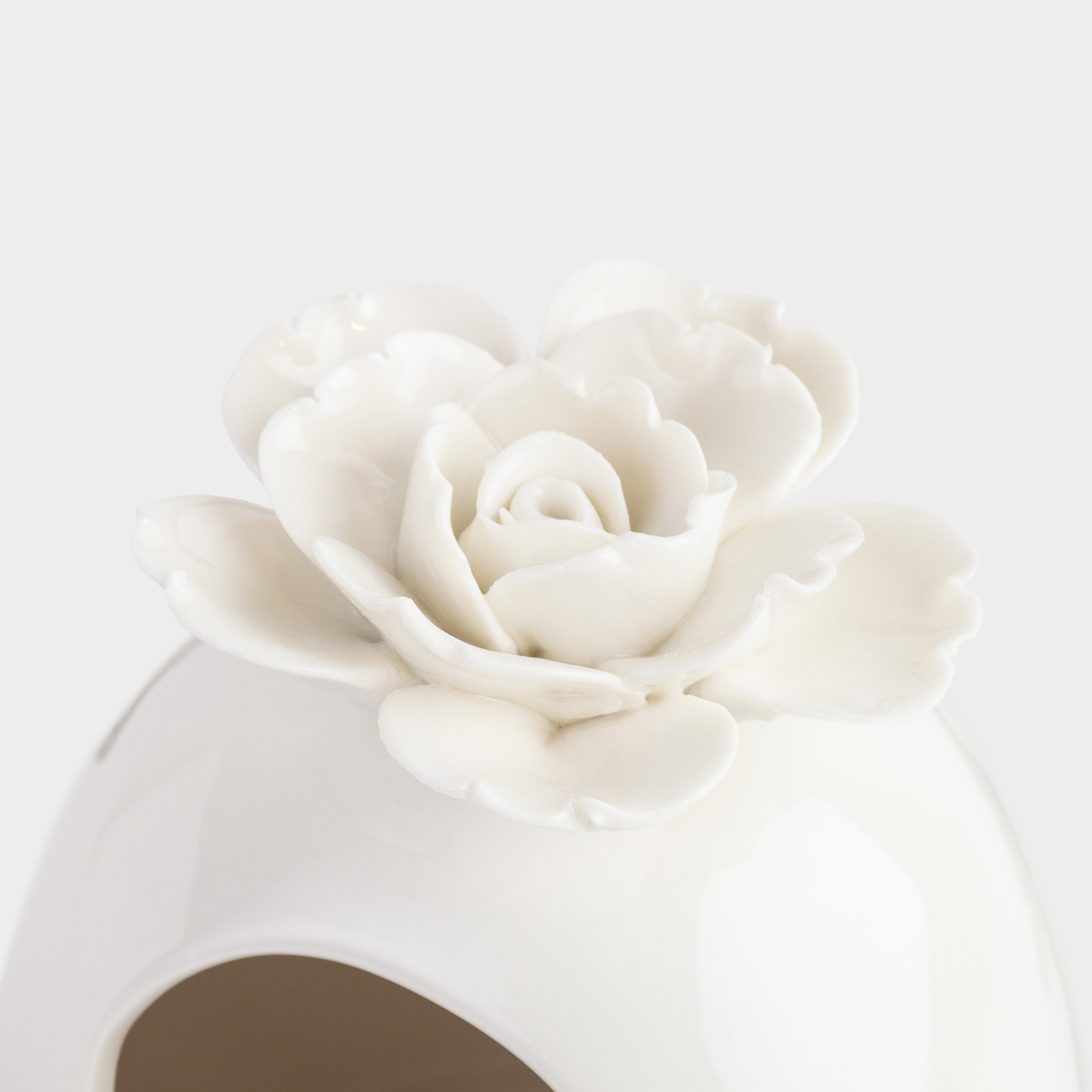 Sugar bowl, 11x10 cm, 270 ml, with spoon, porcelain P / steel, milky, Rose, Rose, image-2