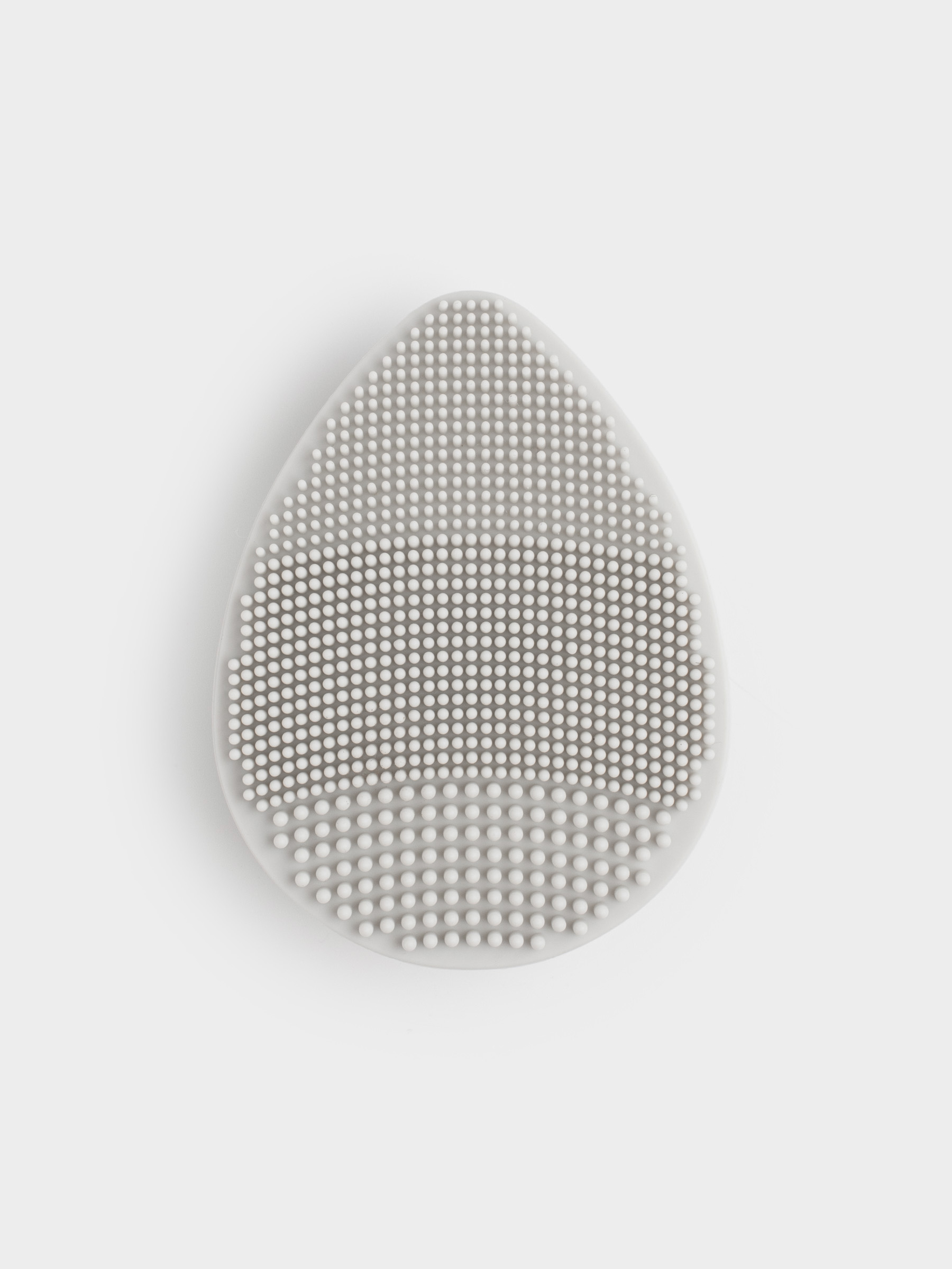 Facial cleansing brush, 9 cm, Massage, Suction cup, Silicone, gray-blue, Drop, Manny, image-0