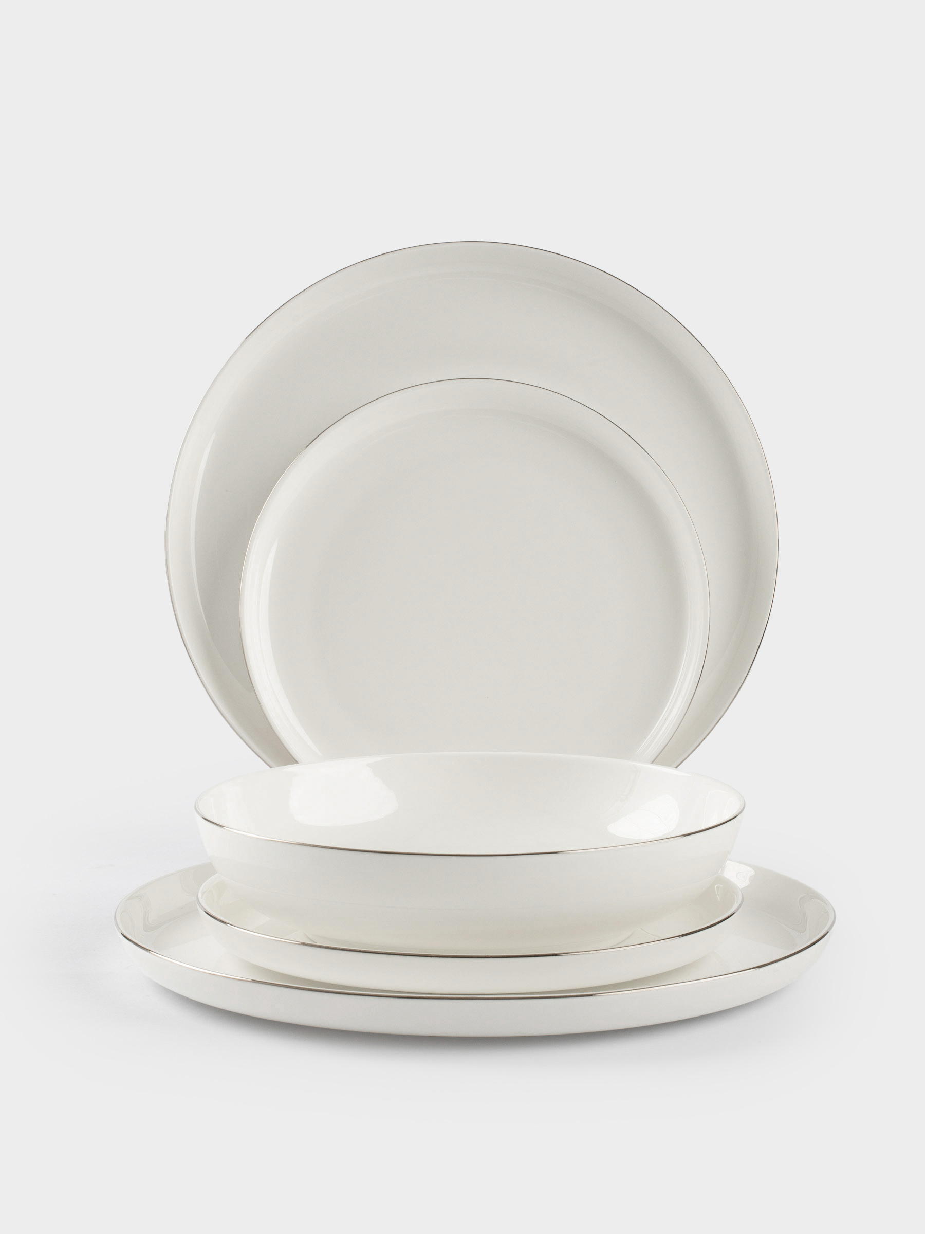 Dining set, 6 pers, 18 pr, porcelain F, white, Ideal silver, image-8