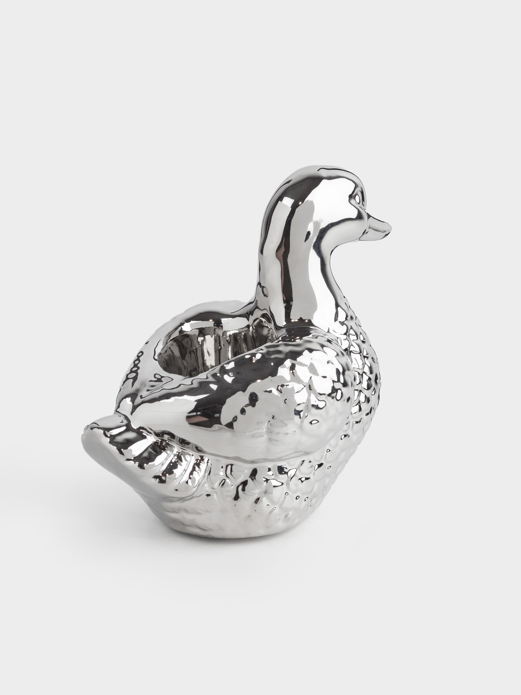 Toothpick stand, 10 cm, ceramic, silver, Duck, Harmony, image-2