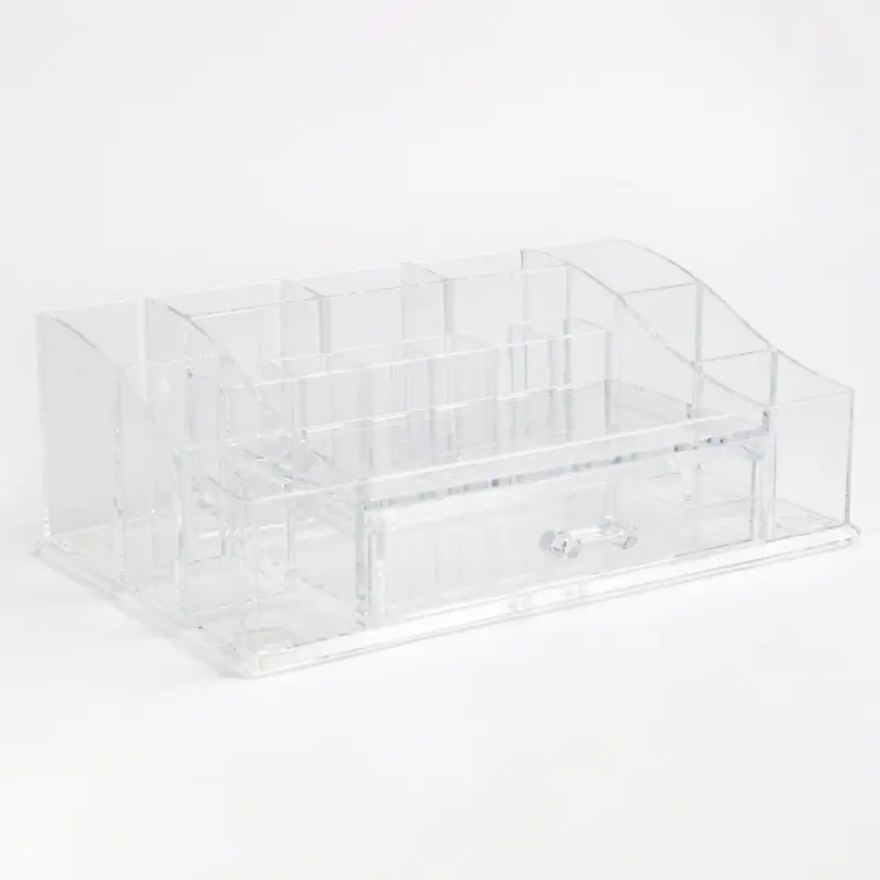 Organizer for cosmetics, 28x9 cm, 16 units, with drawer, plastic, Basic