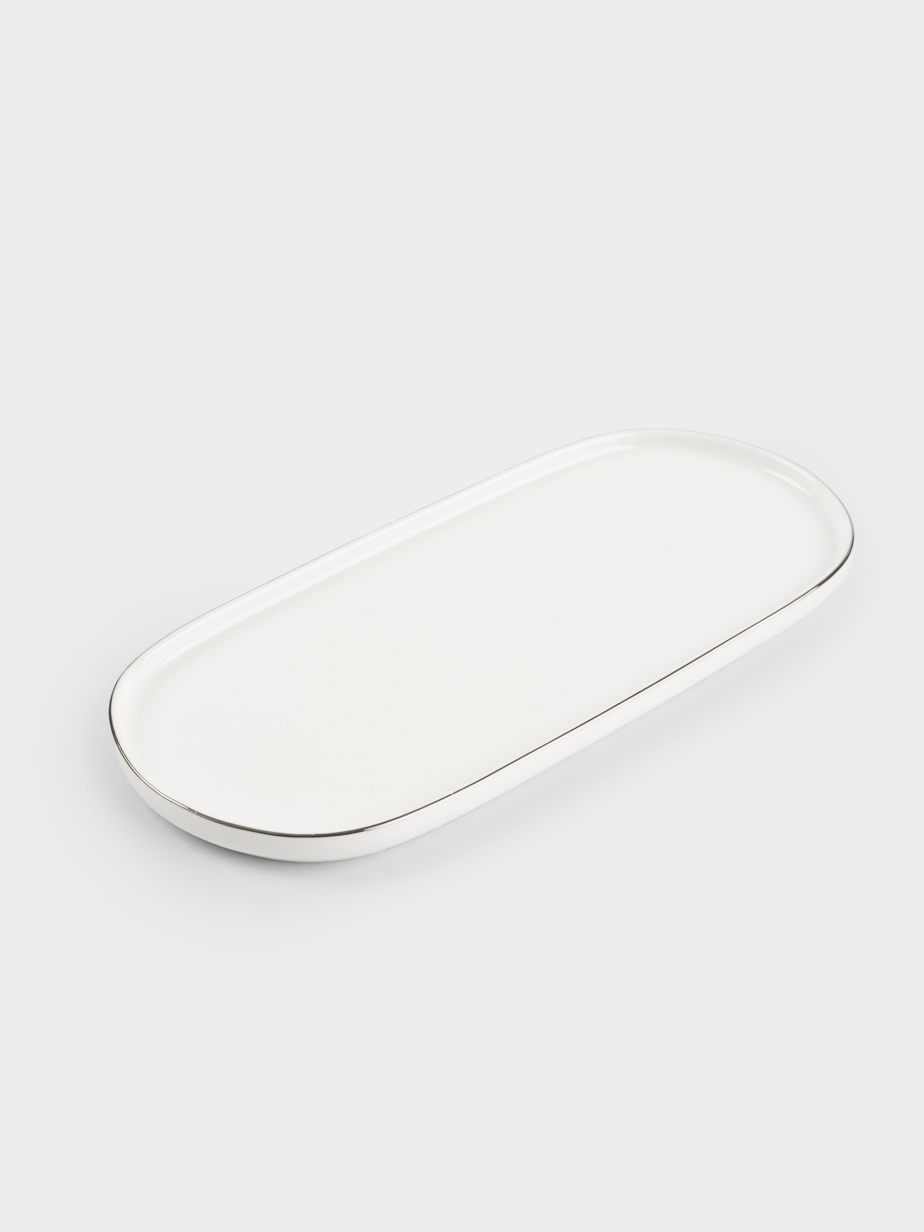 Dish, 25x11 cm, porcelain F, oval, white, Ideal silver, image-0