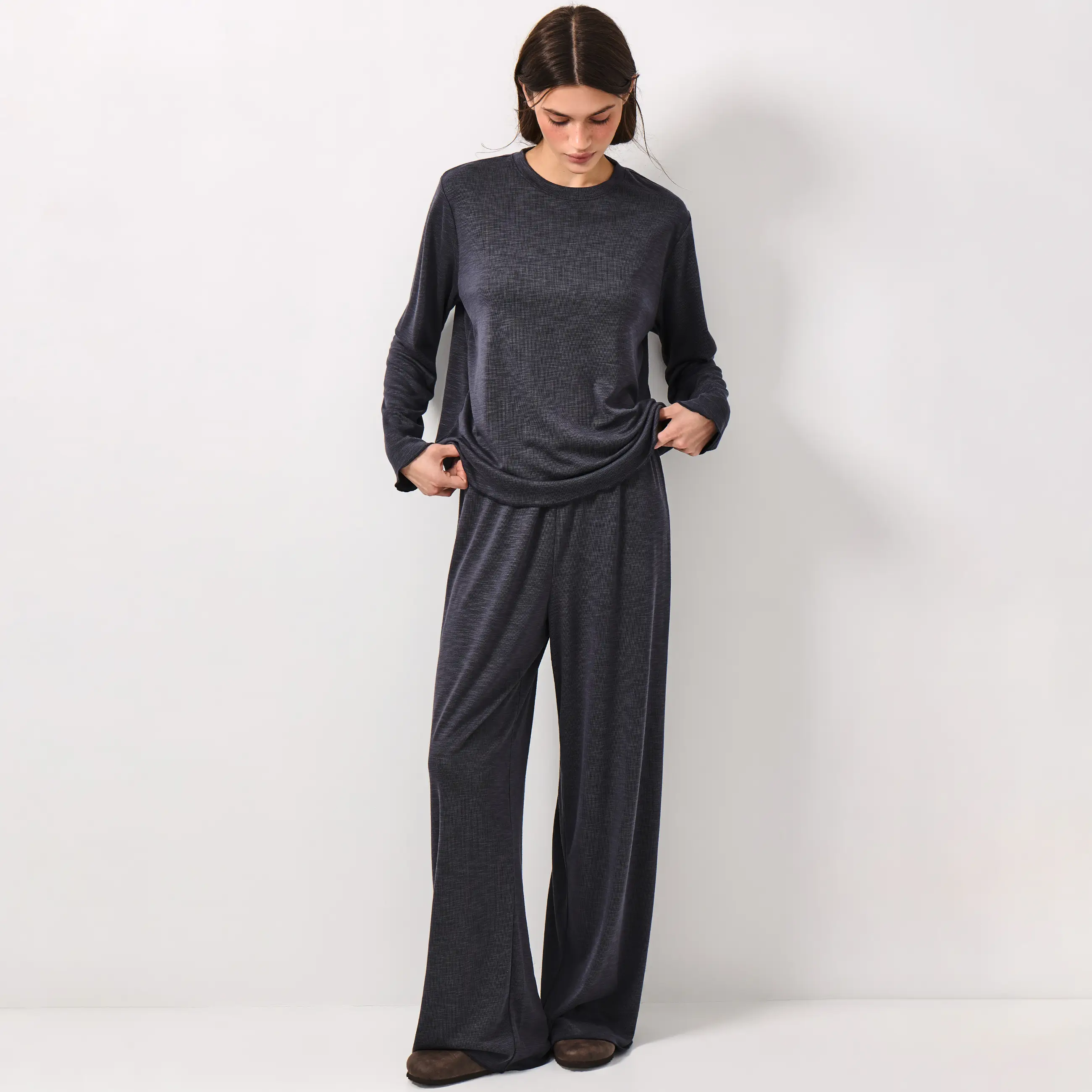Women's trousers, size L, modal / polyester, dark grey, Savina