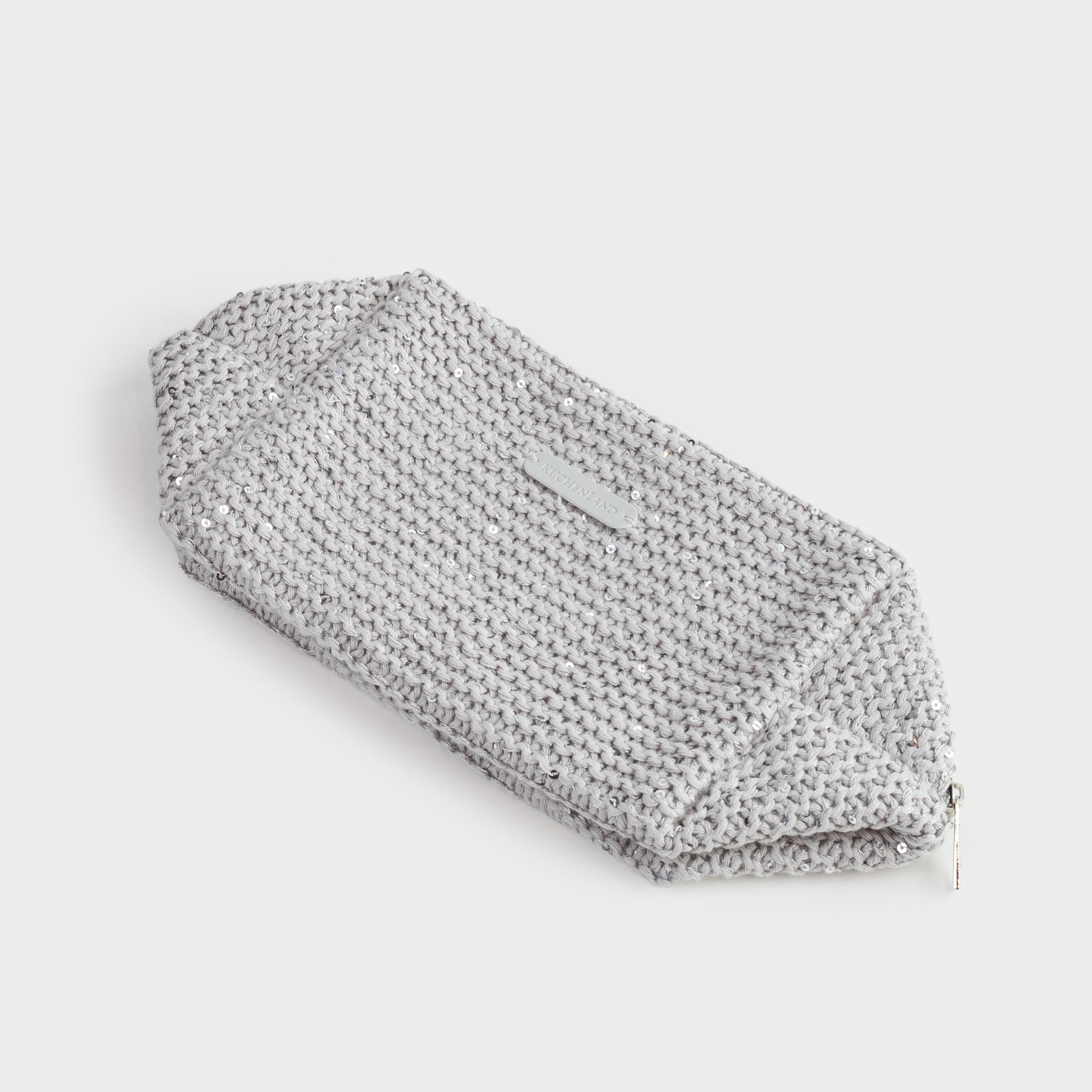 Cosmetic bag, 20x10 cm, cotton / plastic, silver-grey, Node, image-4