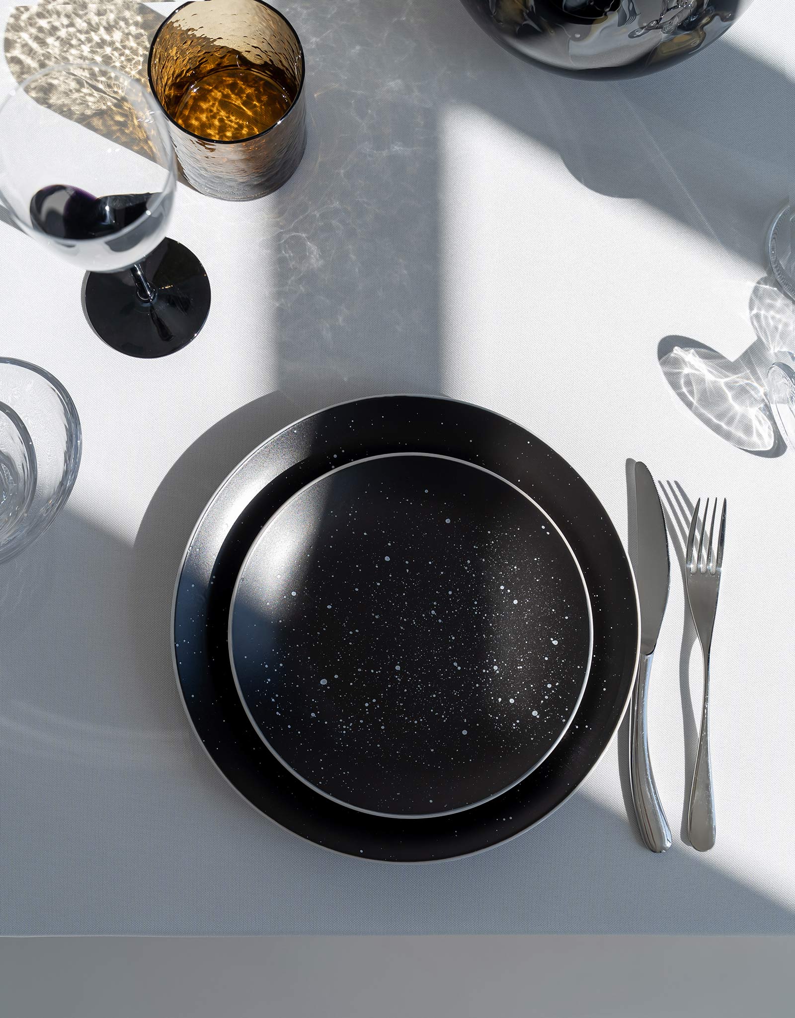 Tablecloth, 170x250 cm, polyester, white-gray, milkyy way