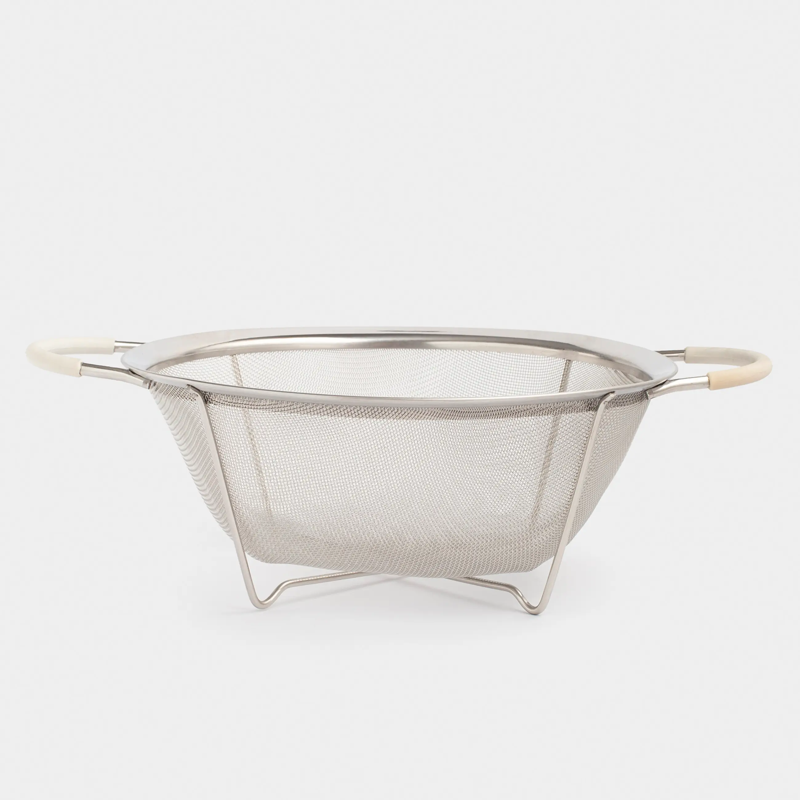Colander, 25 cm, with two handles, steel/silicone, milk, Tammy
