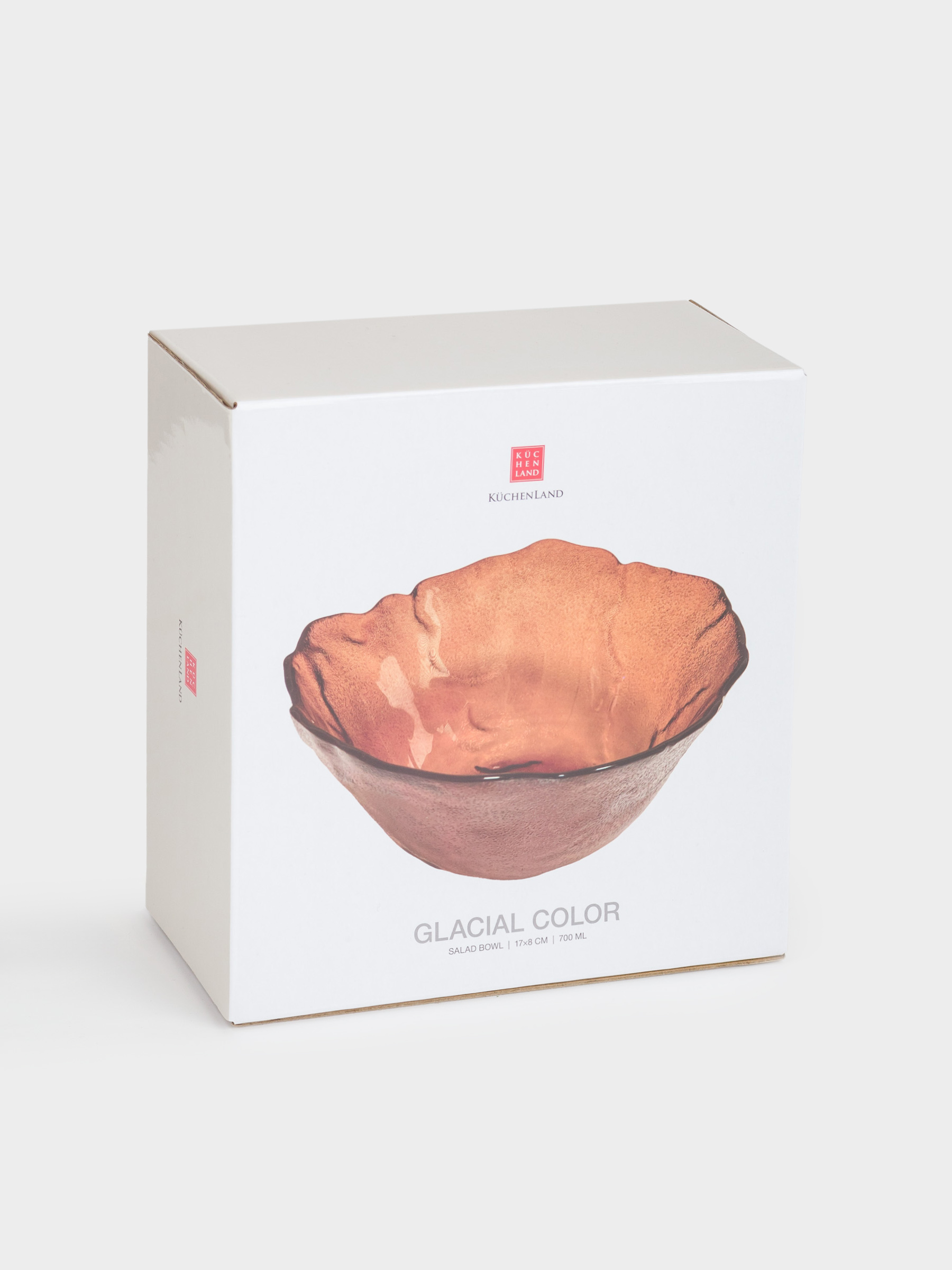 Salad bowl, 17x8 cm, ml, glass, amber, Glacial color, image-3