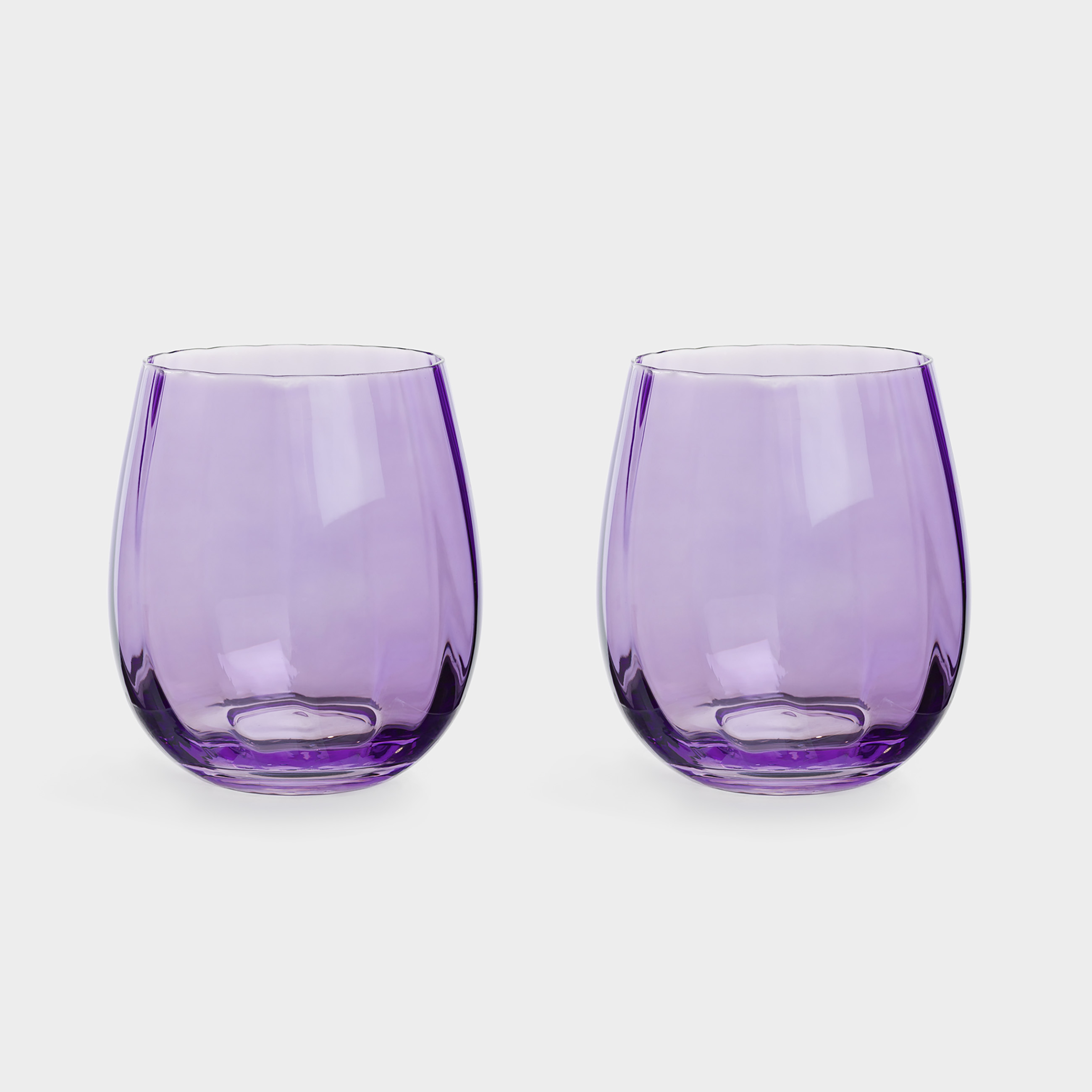 Glass, 10 cm, 450 ml, 2 pcs, glass, purple, Filo R color, image-0