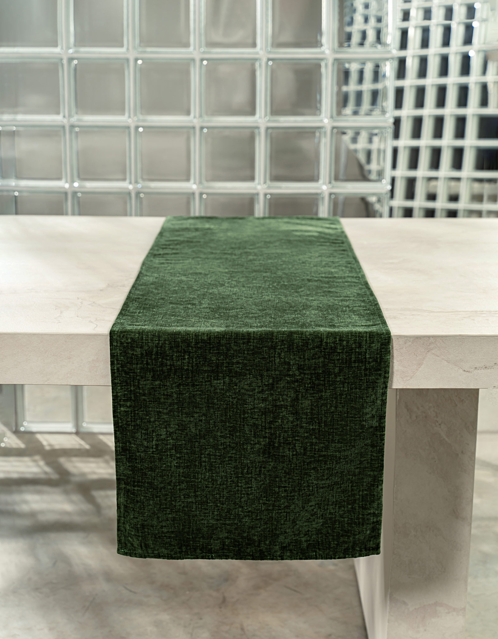 Table runner, 40x160 cm, velvet, green, Grand garden, image-7