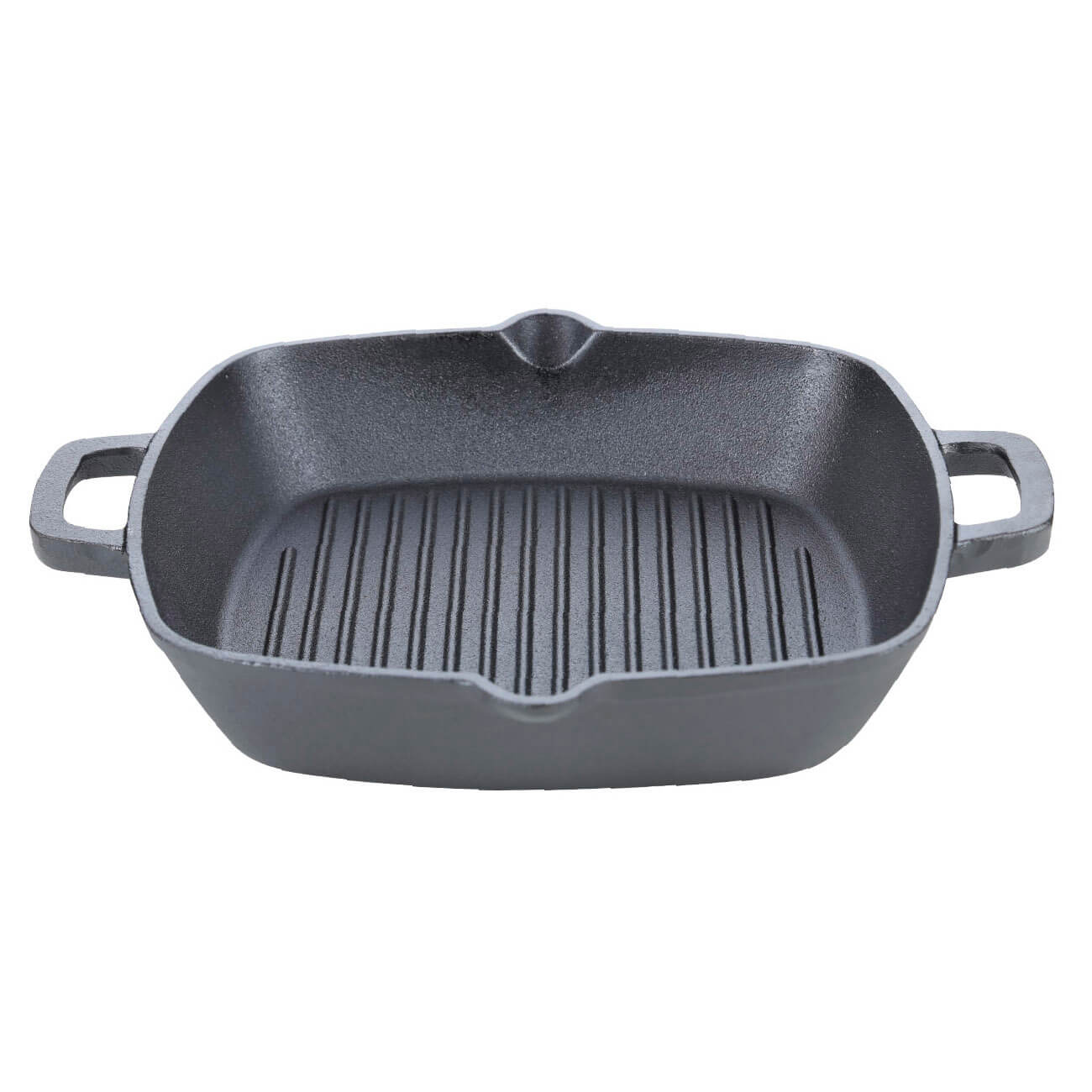 Grill pan, 26 cm, with handles, cast iron, square, black, Authentic