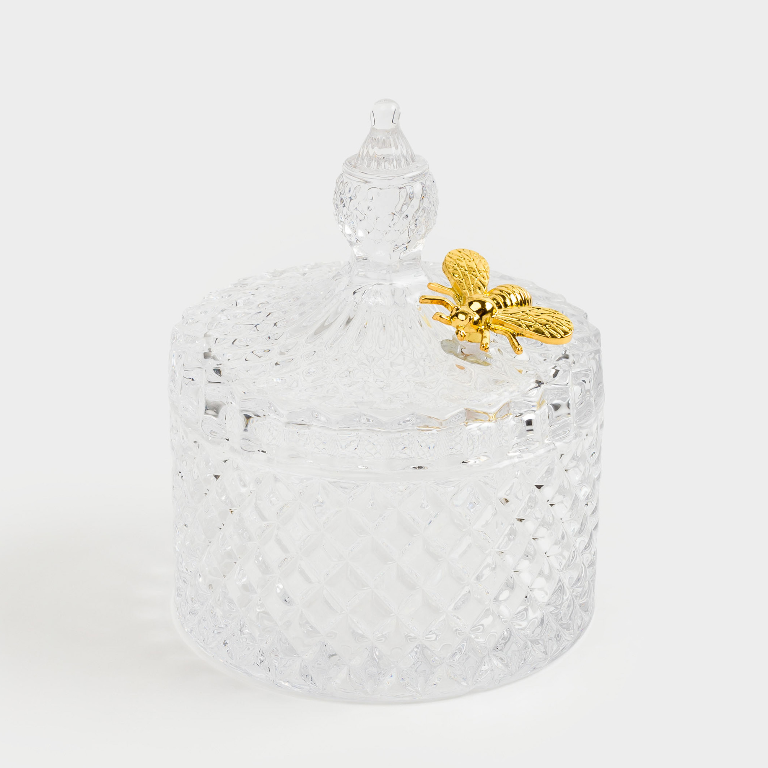 Storage container, 13x11 cm, 320 ml, steclo R / metal, Bee, Honey