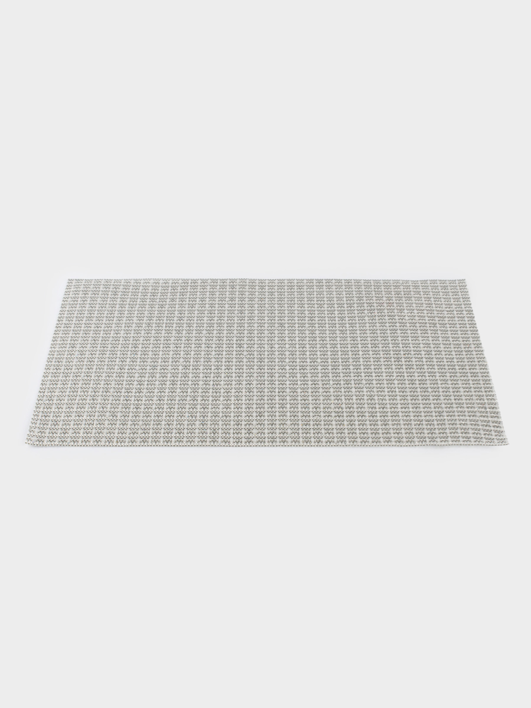 Placemat, 30x45 cm, with sequins, PVC, rectangular, silver, Solid, image-1