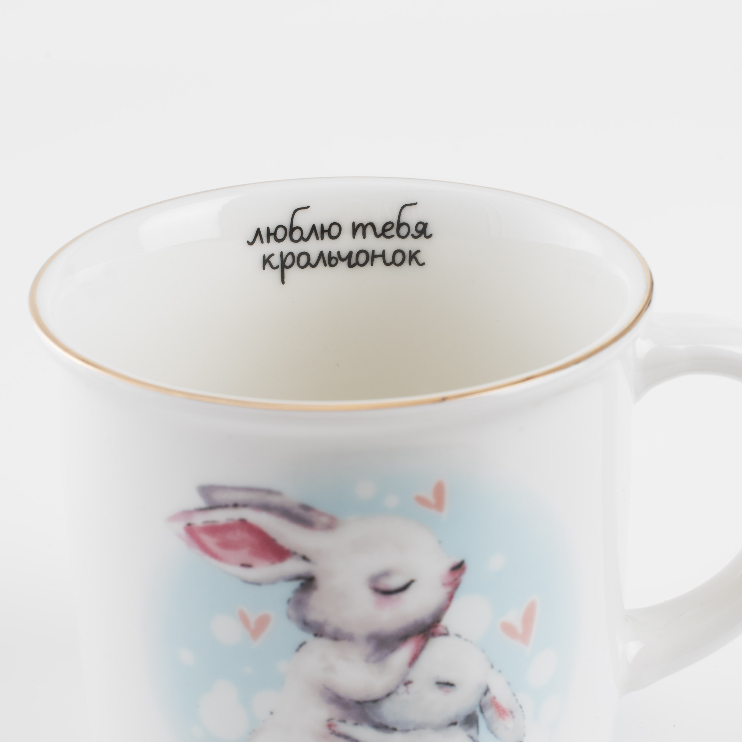 Mug, children's, 360 ml, porcelain N, white, Rabbit with rabbit, Ideas, image-4