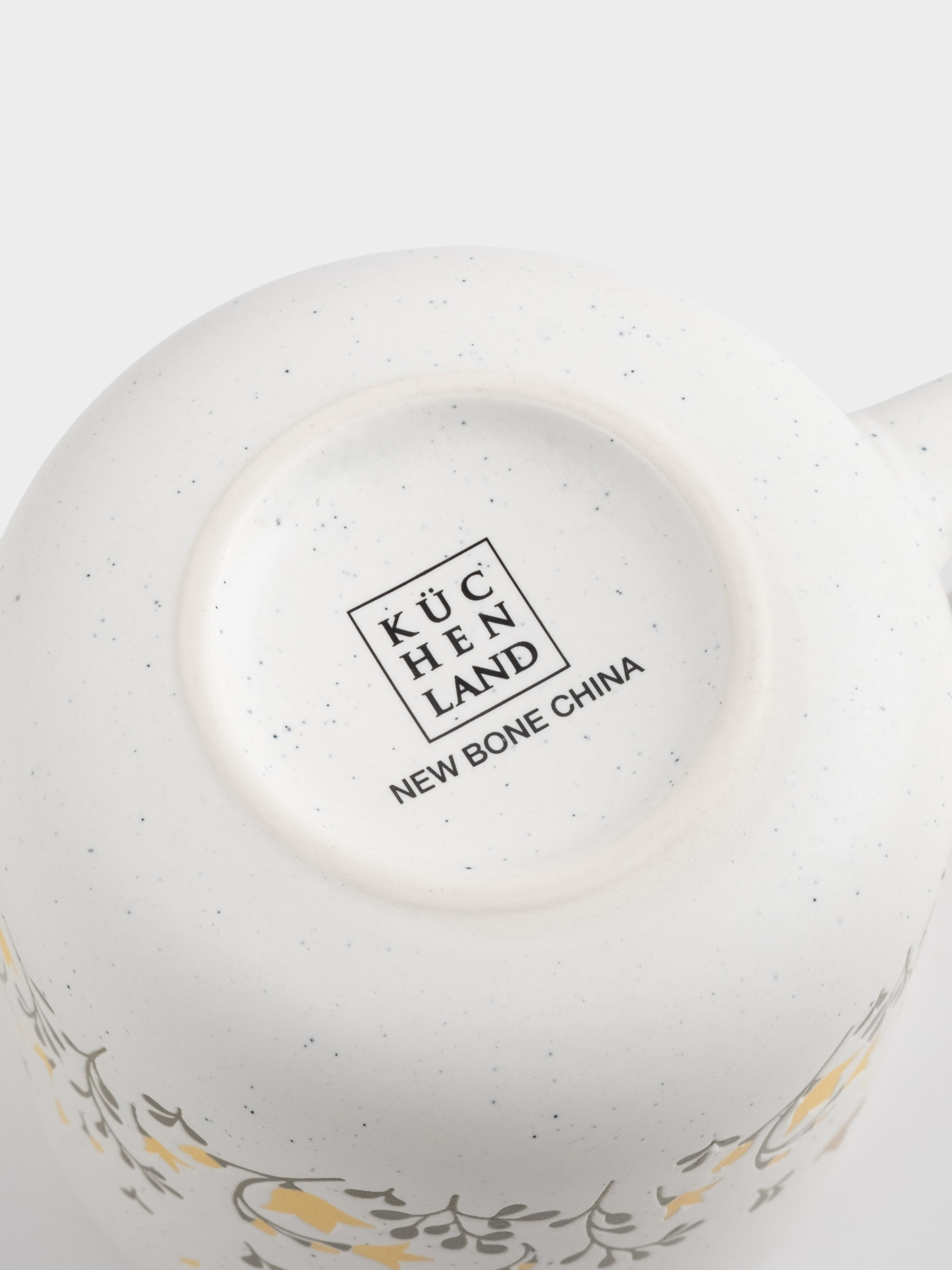 Mug, 400 ml, porcelain N, white, speckled, wildflowers, Meadow speckled, image-3