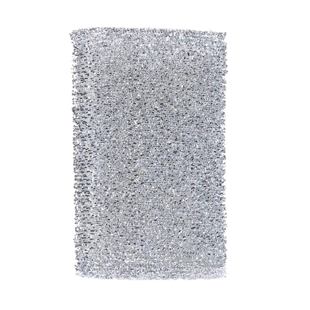 Sponge for washing dishes, 12x8 cm, dacron, silver, Clean