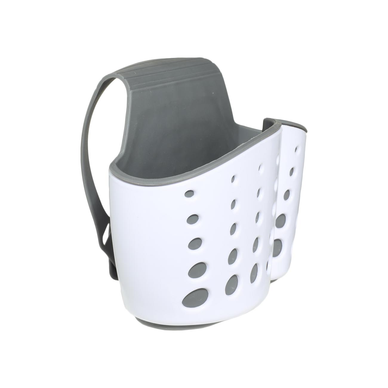 Kitchen sponge holder, 12x8 / 23 cm, Hanging, Plastic / rubber, Grey, Circles, Keeping