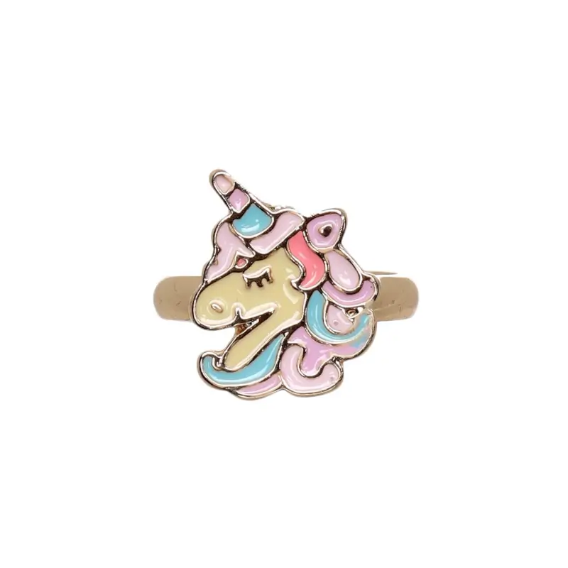 Ring, Single Size, Baby, Metal, Golden, Unicorn, Unicorn ,image-0