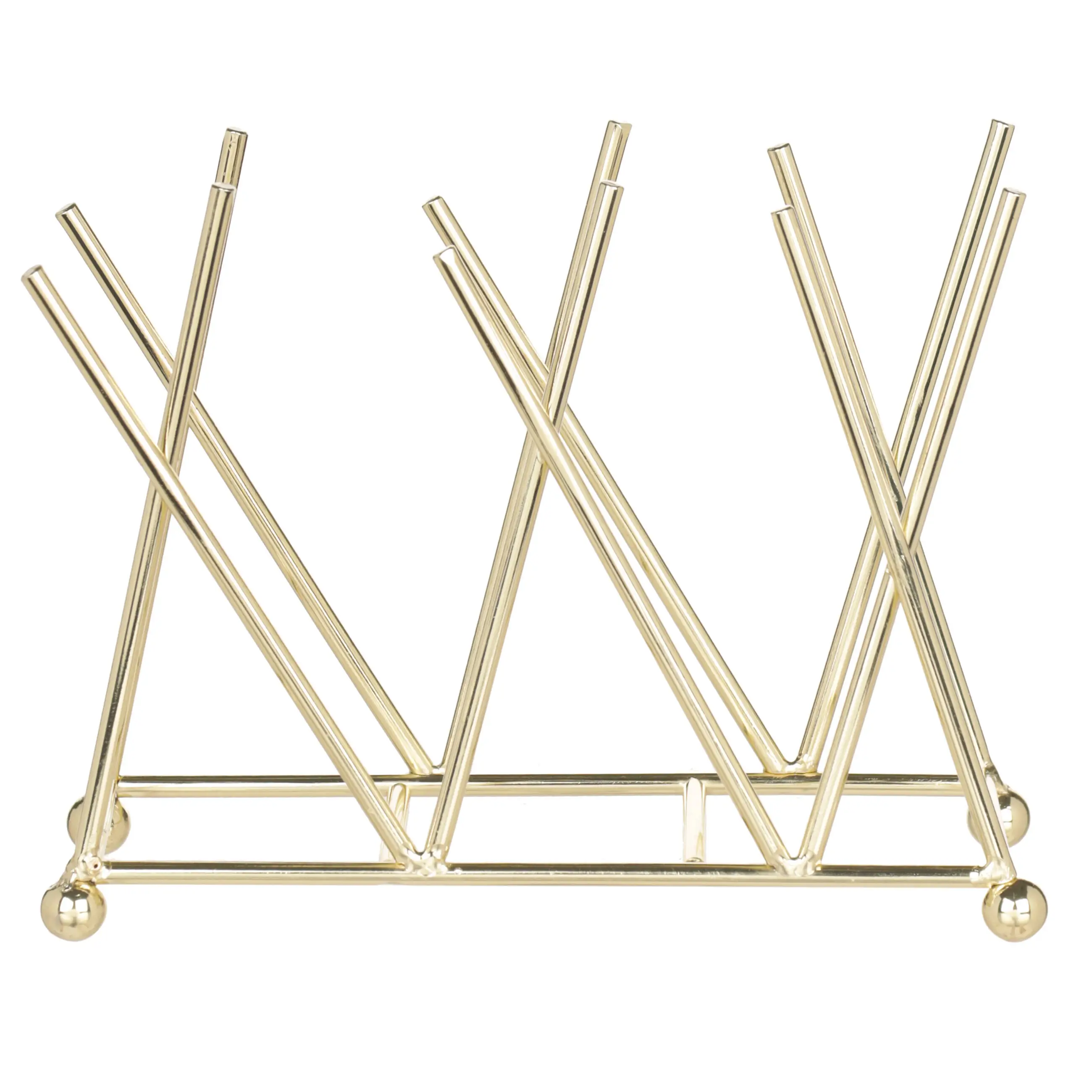 Napkin holder, 14 cm, metal, golden, Twist gold, image-0