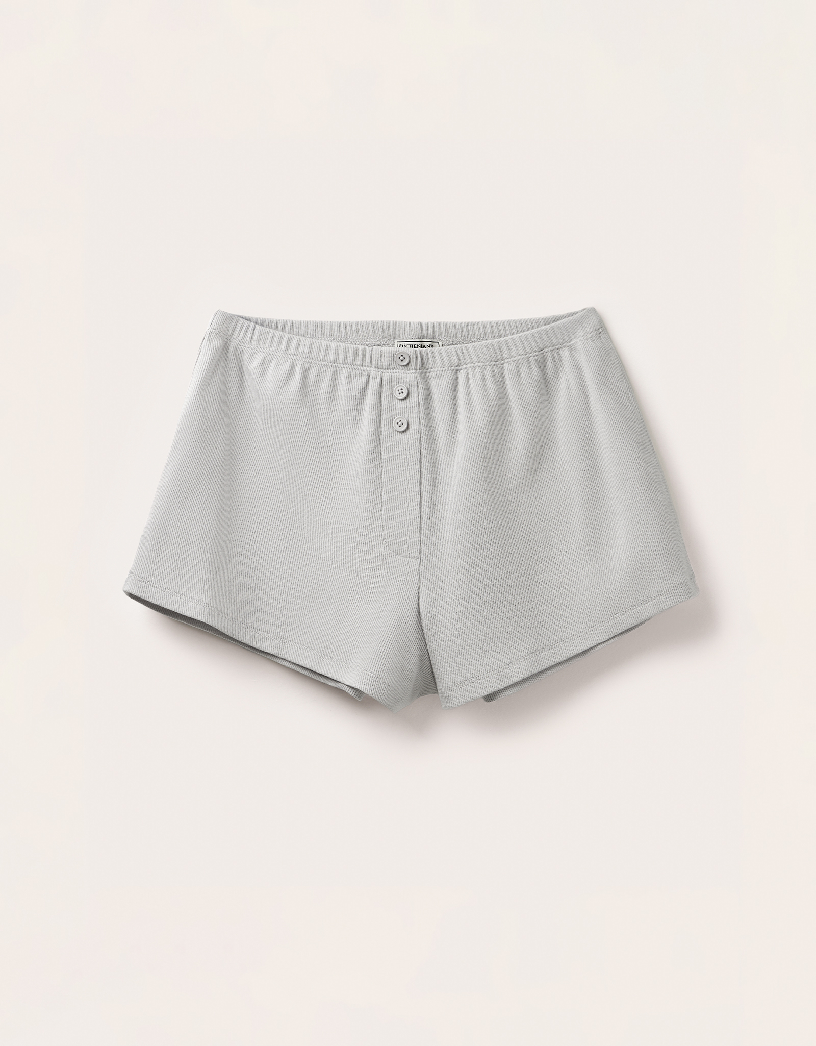 Women's two-piece set, homewear, size L, with shorts, cotton / elastane, light gray, Katniss, image-11