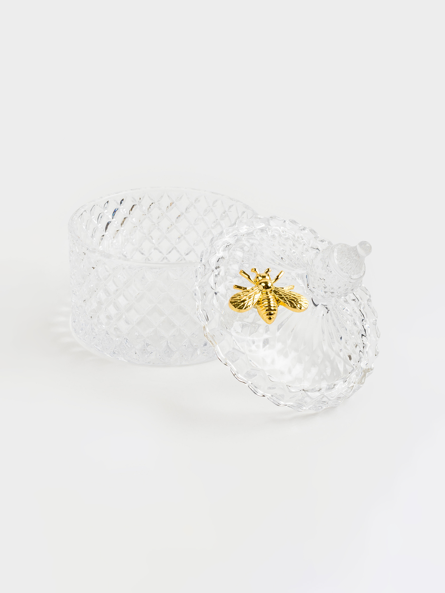 Storage container, 13x11 cm, 320 ml, steclo R / metal, Bee, Honey, image-3