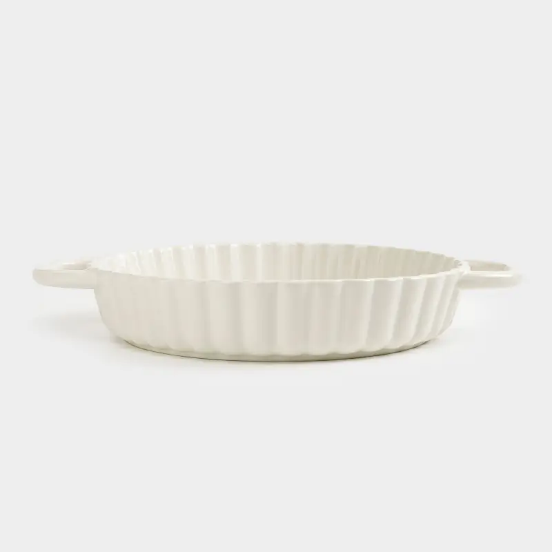 Baking dish, 22 cm, ceramic, round, milky, Cakes ivory ,image-0