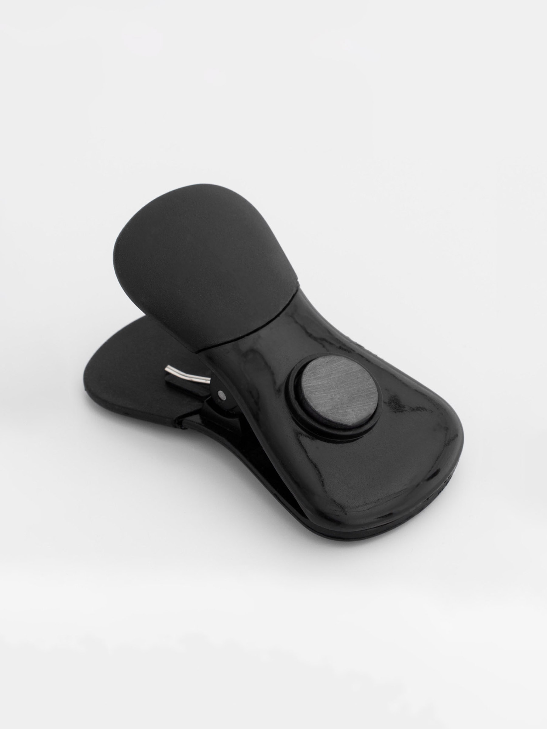 Bag clip, 7 cm, with magnet, plastic, Black, Clip, Black style, image-1