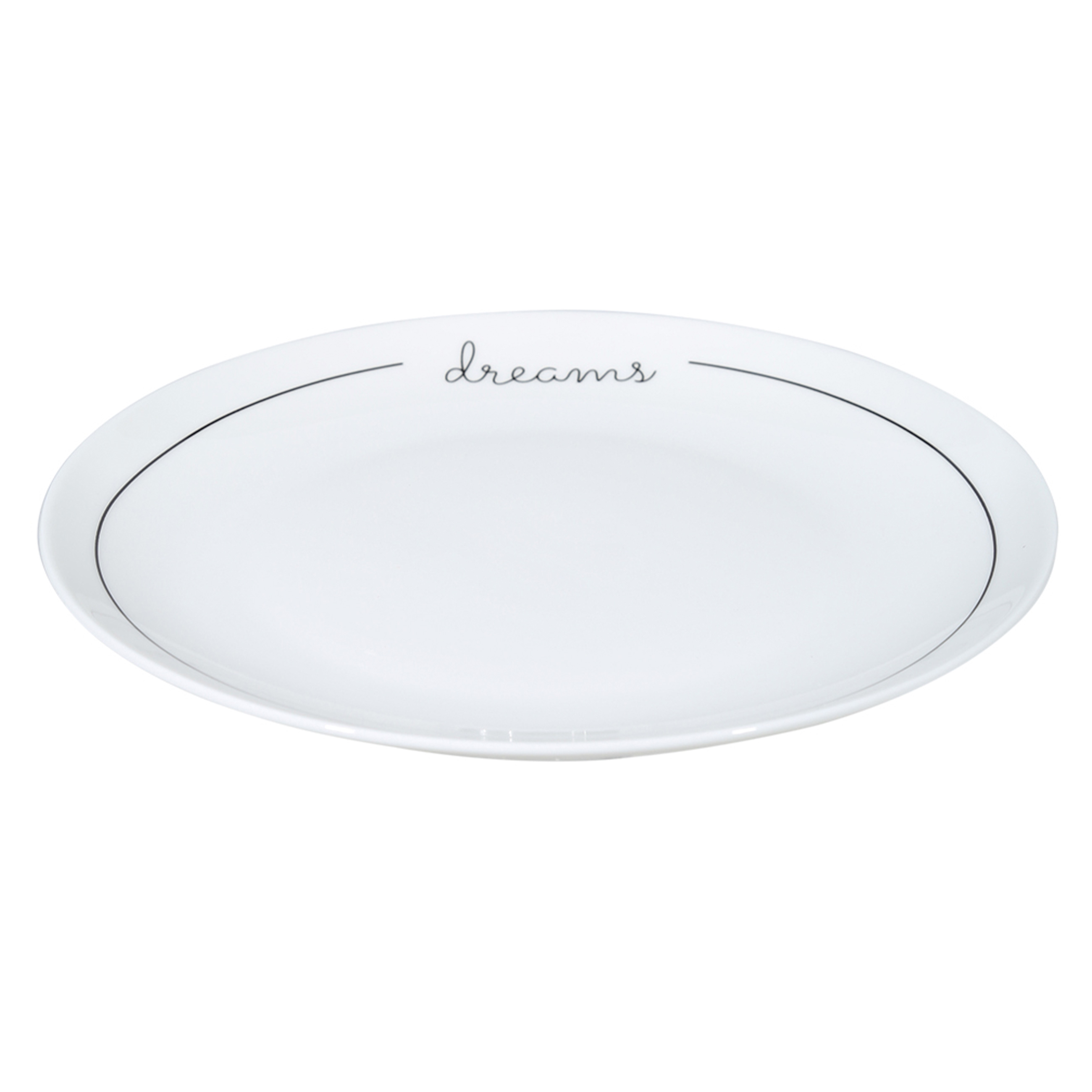 Dinner plate, 27 cm, porcelain N, white, Dreams, Scroll white