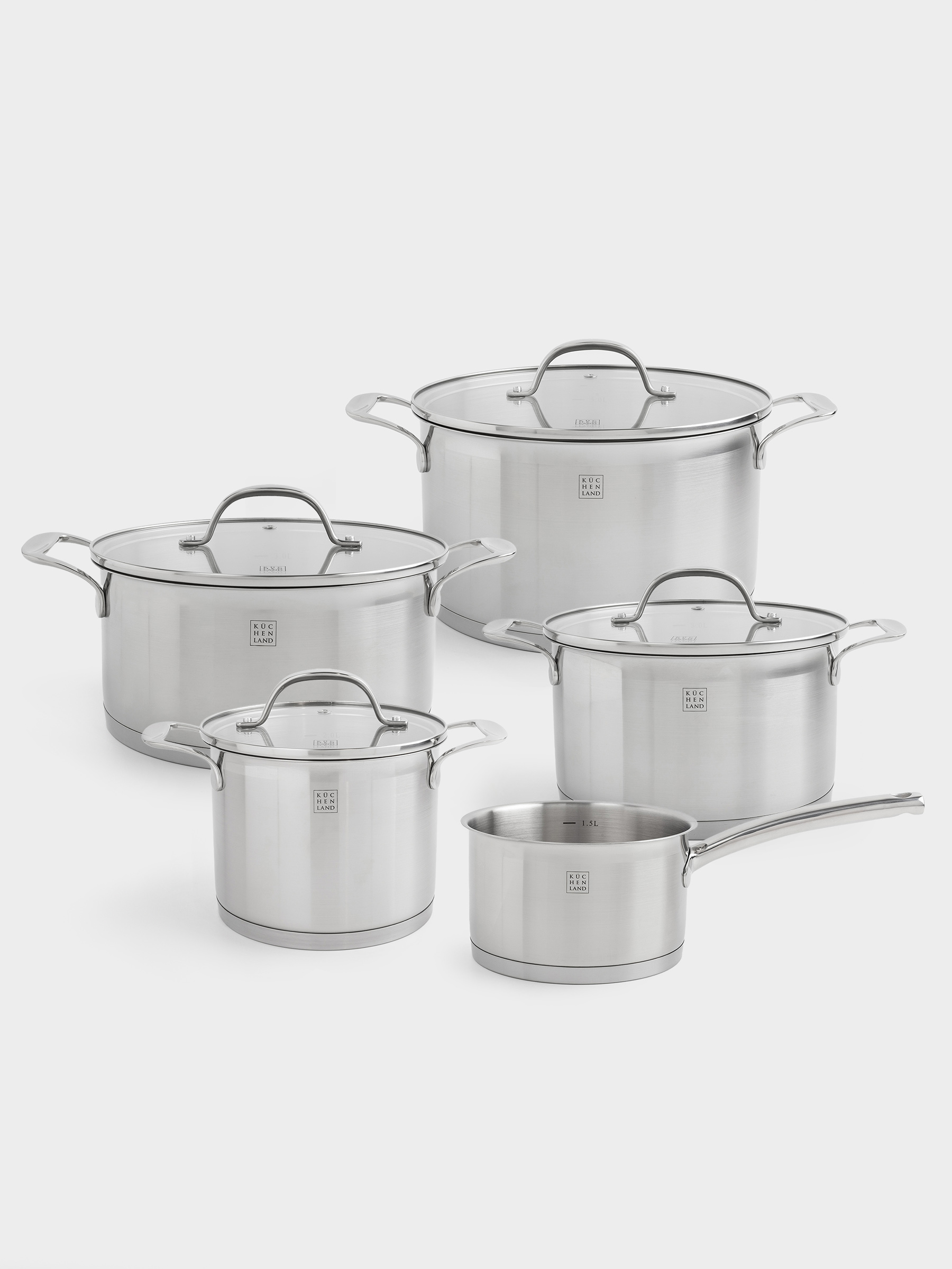Dinnerware Set, 5 Pieces, medium, Silver Stone, image-0