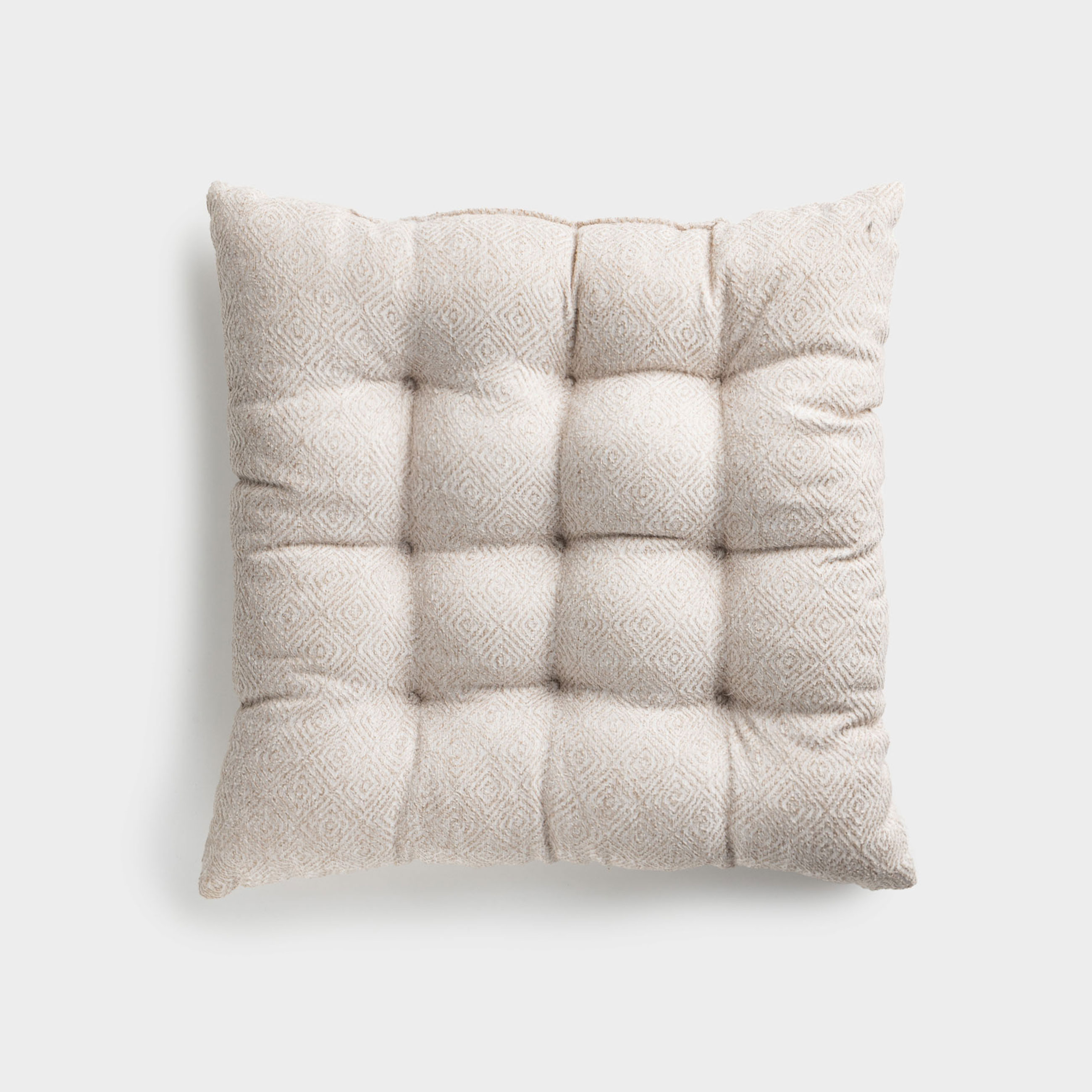 Chair cushion, 40x40 cm, with drawstrings, polyester, square, Beige, Rhombus, Rhombic