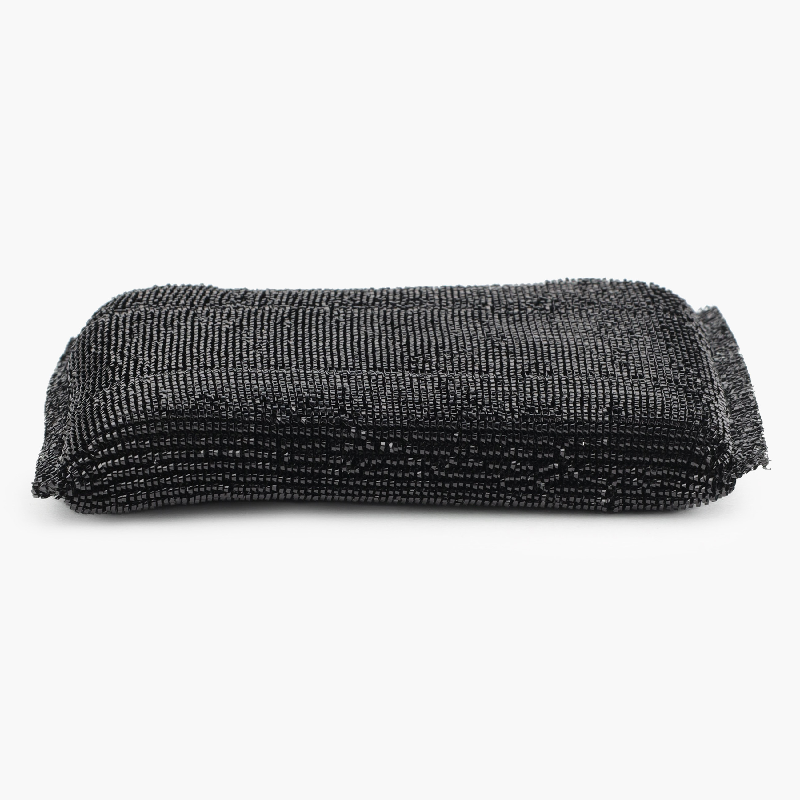 Dishwashing sponge, 13x9 cm, 2 pcs, polyester/steel/foam rubber, black, Black clean