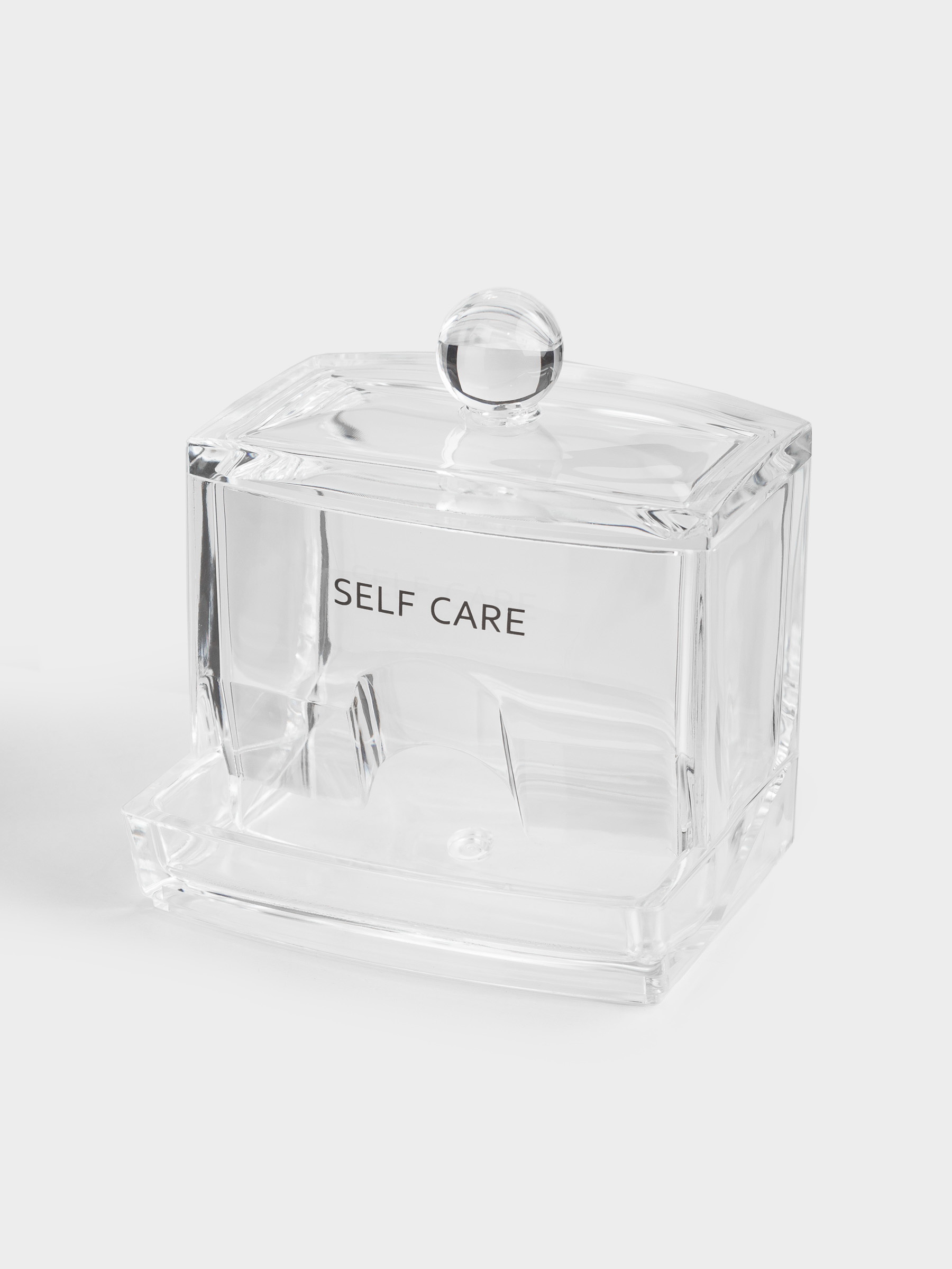 Cotton swabs container, 9x10 cm, with lid, plastic, Basic font, image-1