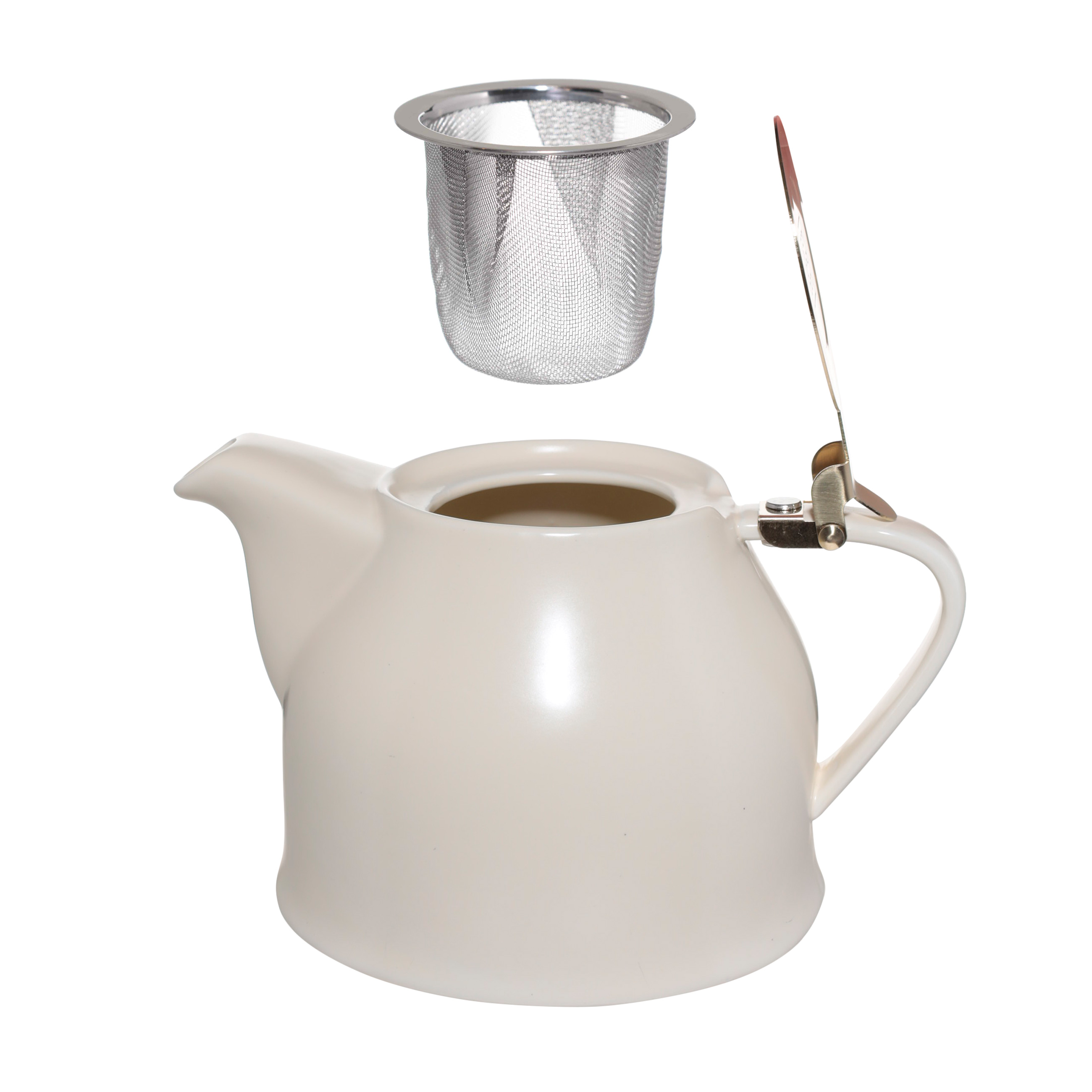 Teapot, 500 ml, ceramic / steel, milky-golden, Kettle ceramo, image-1