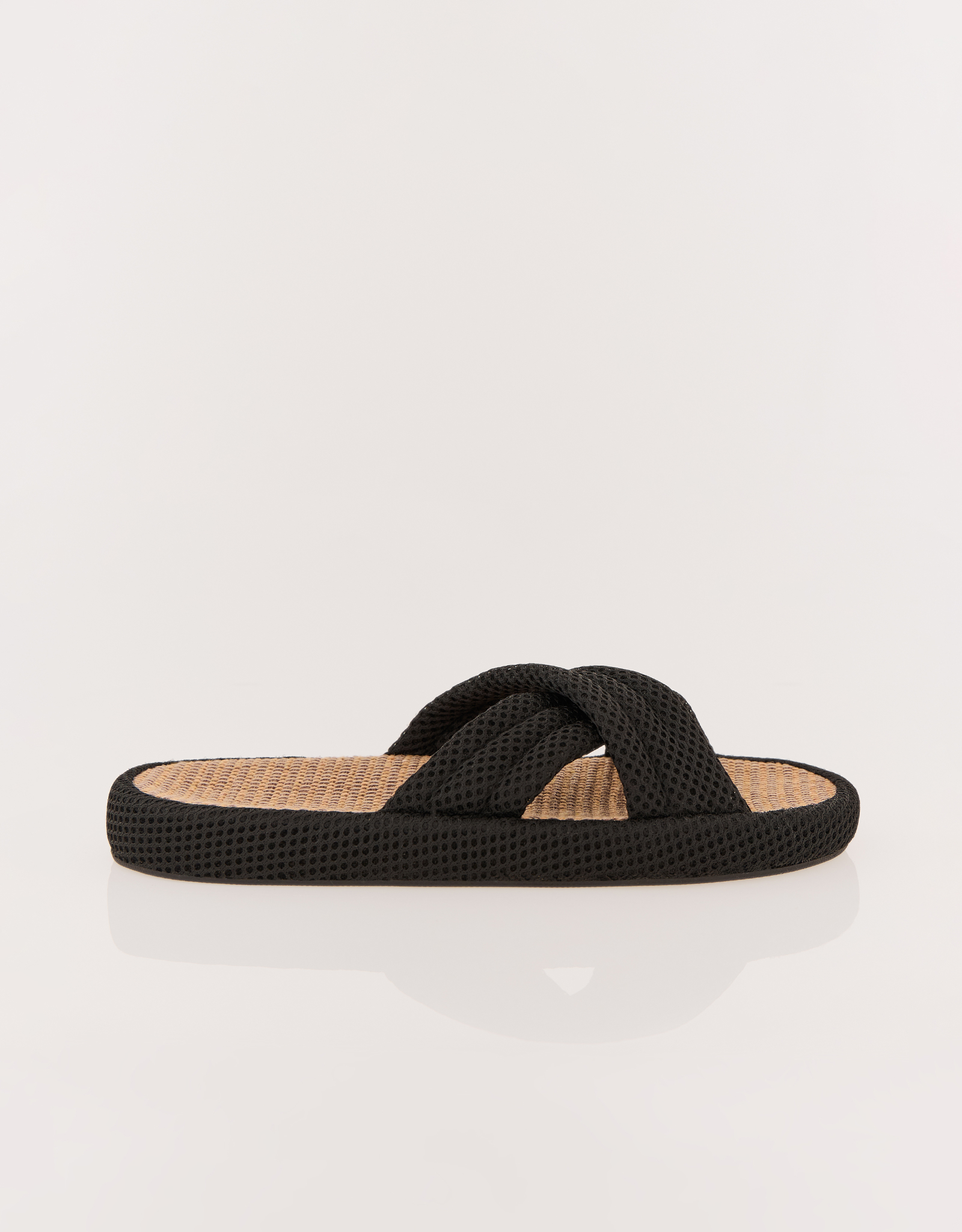 Women's slippers, homewear, size 36-37, polyester, brown, Walk X, image-0