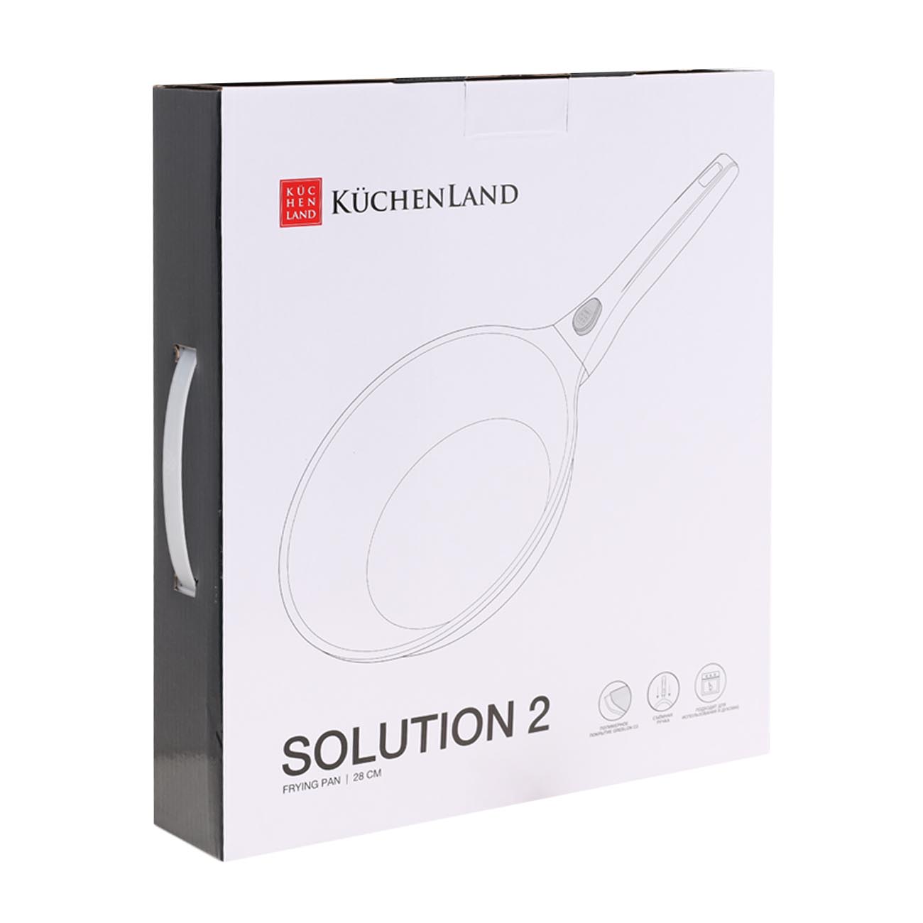Frying pan, 28 cm, removable handle, coated, aluminum, Solution 2