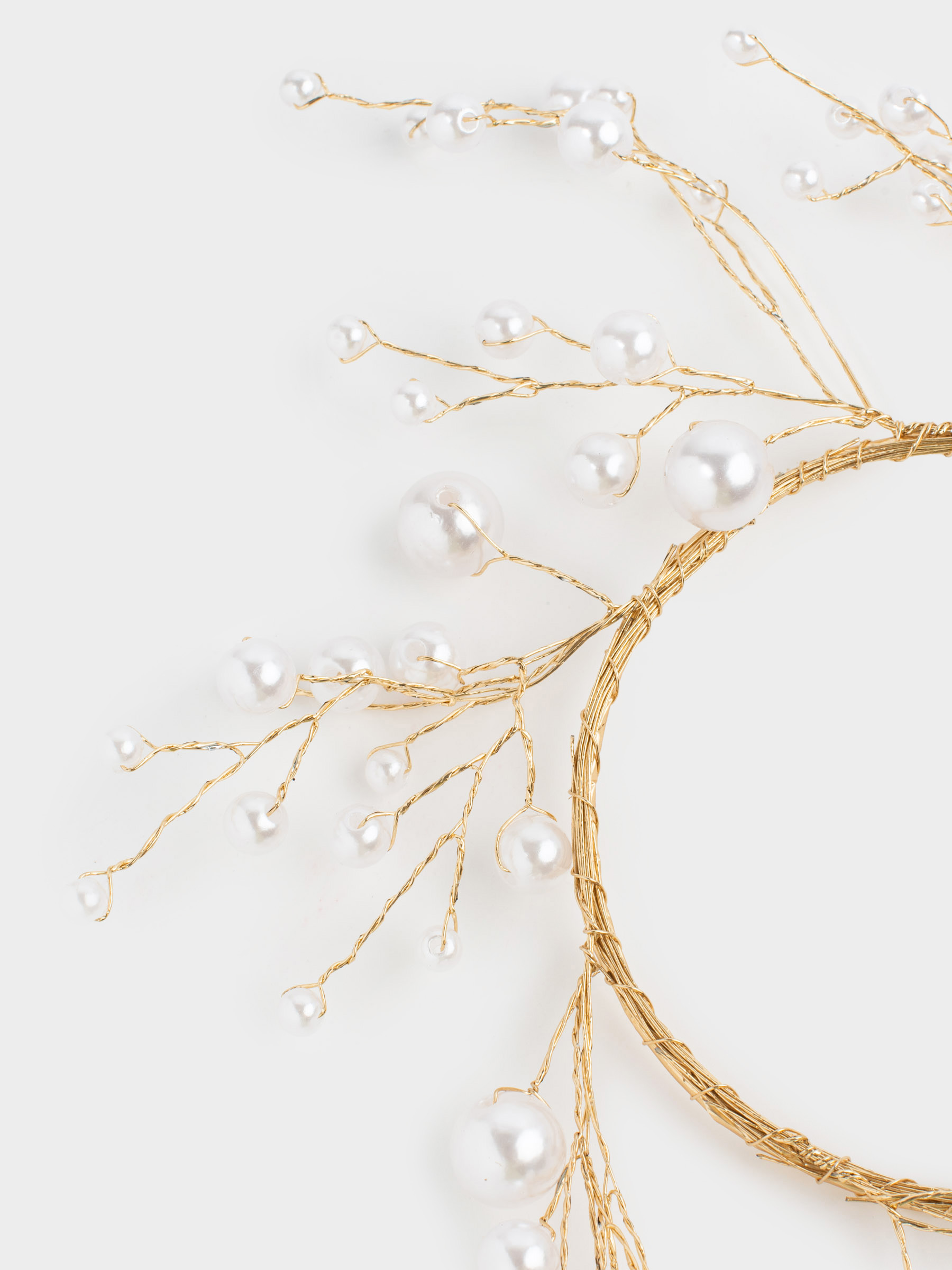 Napkin ring, 5 cm, plastic / metal, champagne, Pearls, Balls decor, image-2